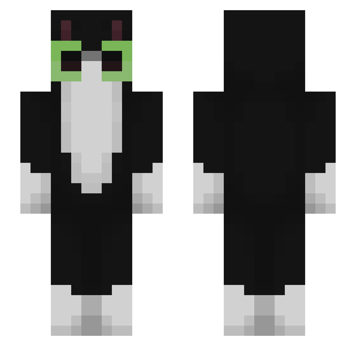 cantbeblue Minecraft skin, front and back view
