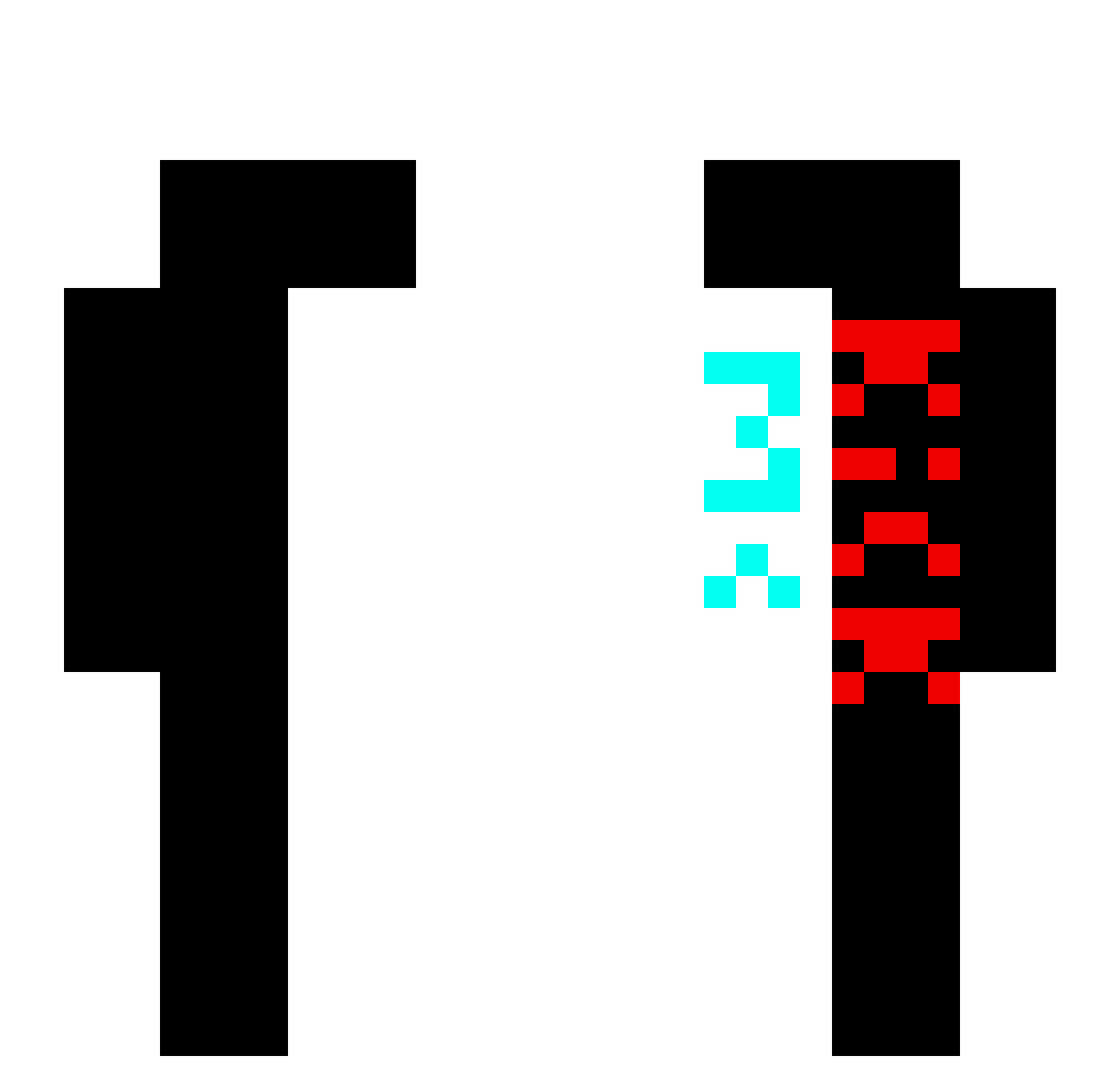 PatchQwerk Minecraft skin, front and back view