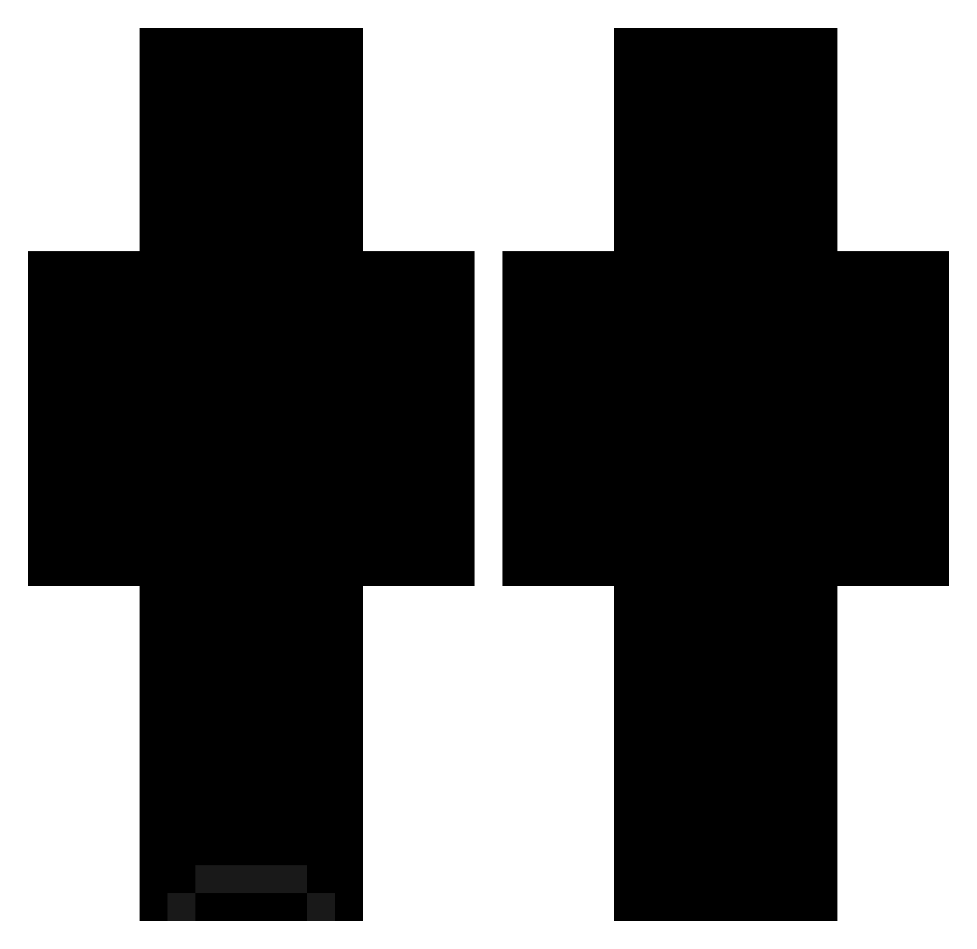 Variated Minecraft skin, front and back view