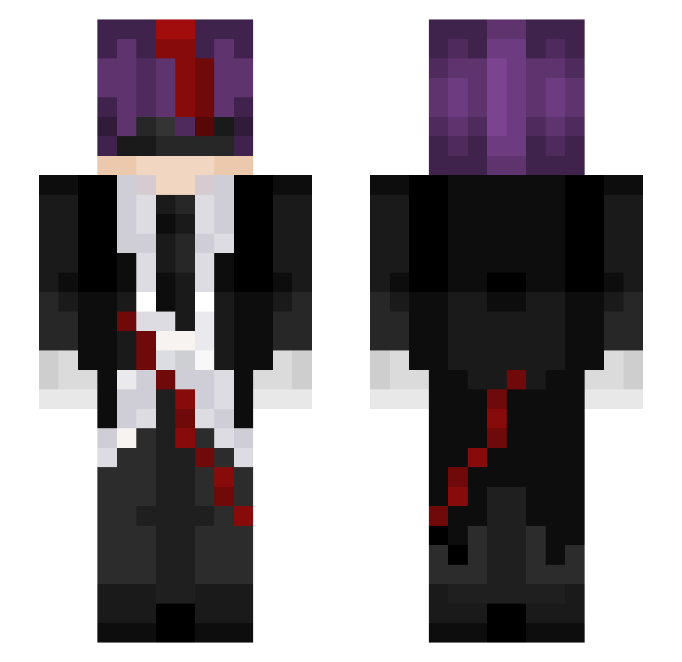 Poisem Minecraft skin, front and back view