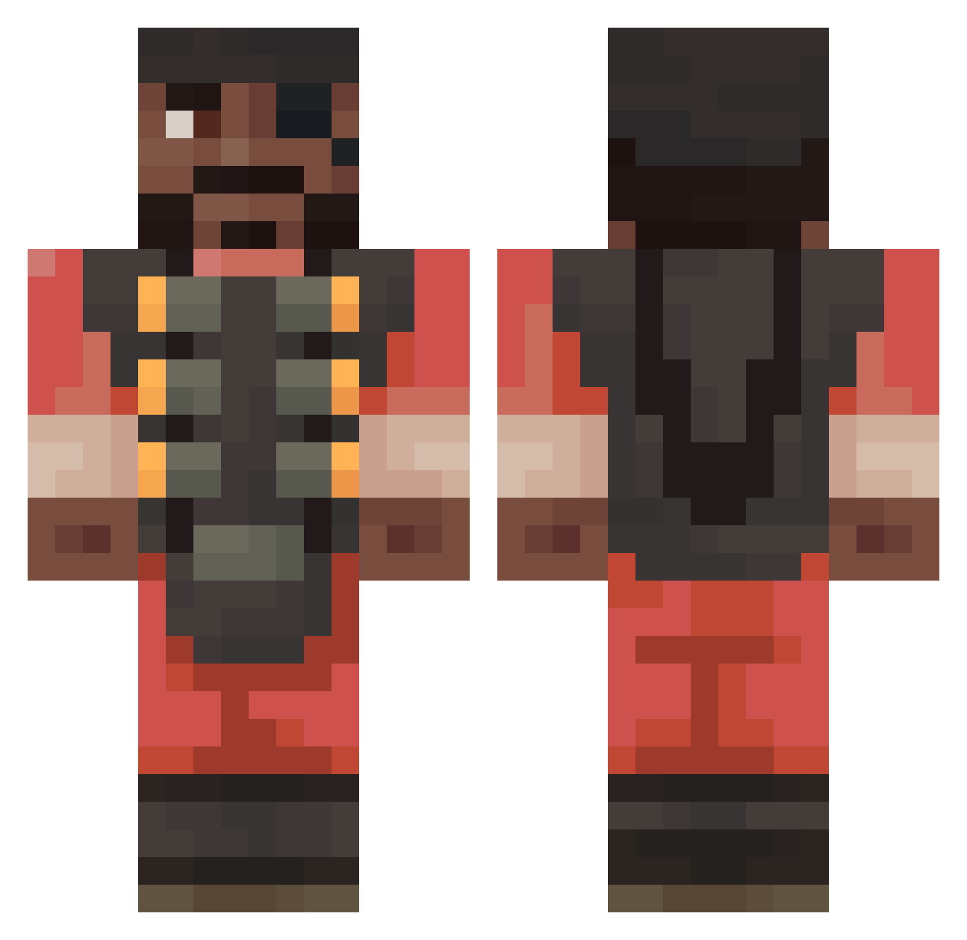 killerkarol Minecraft skin, front and back view
