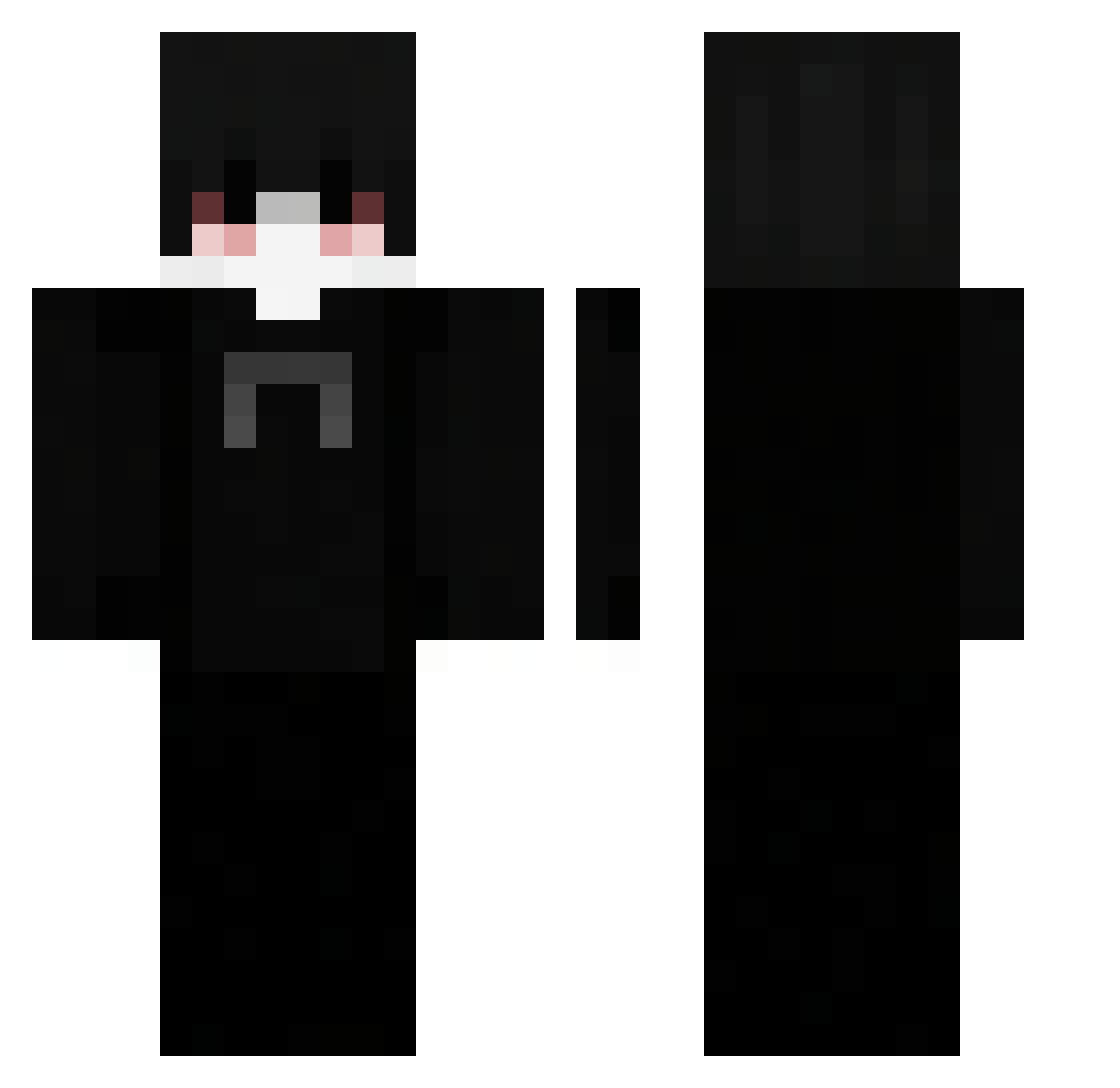RayXXXXXXXX Minecraft skin, front and back view