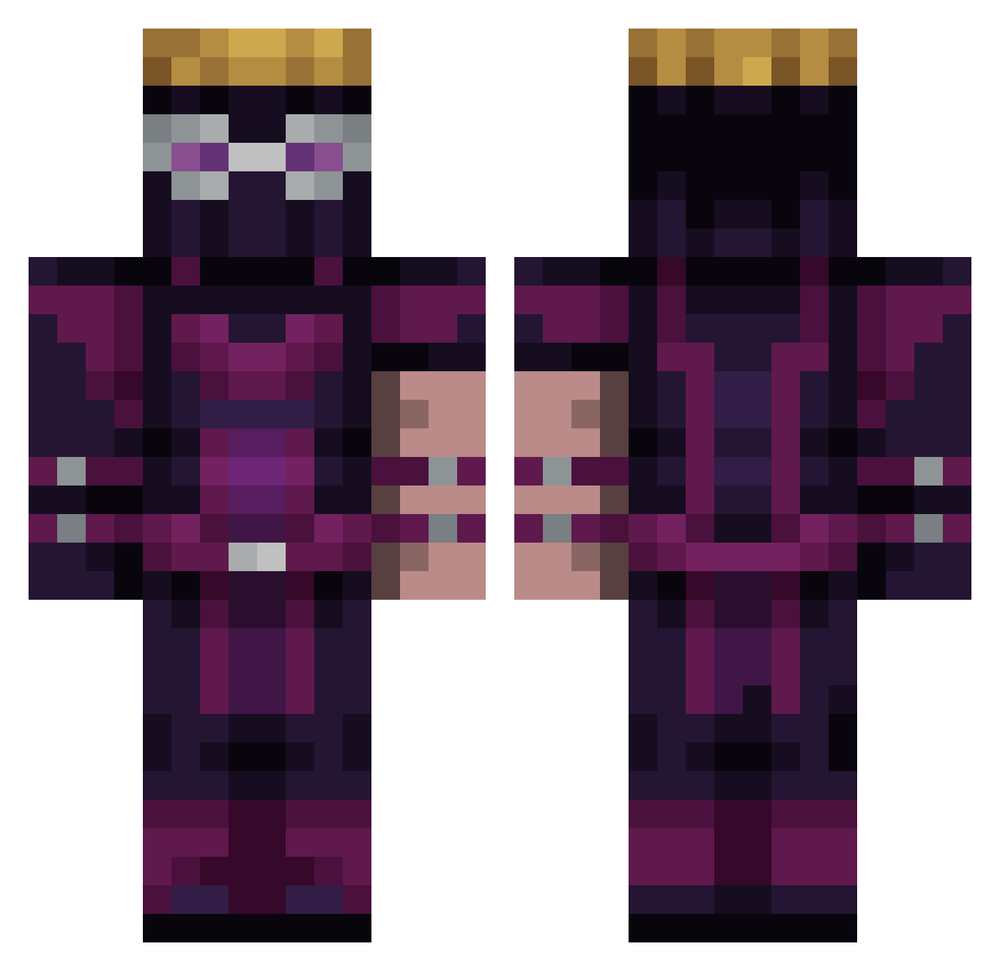 SquidStick Minecraft skin, front and back view