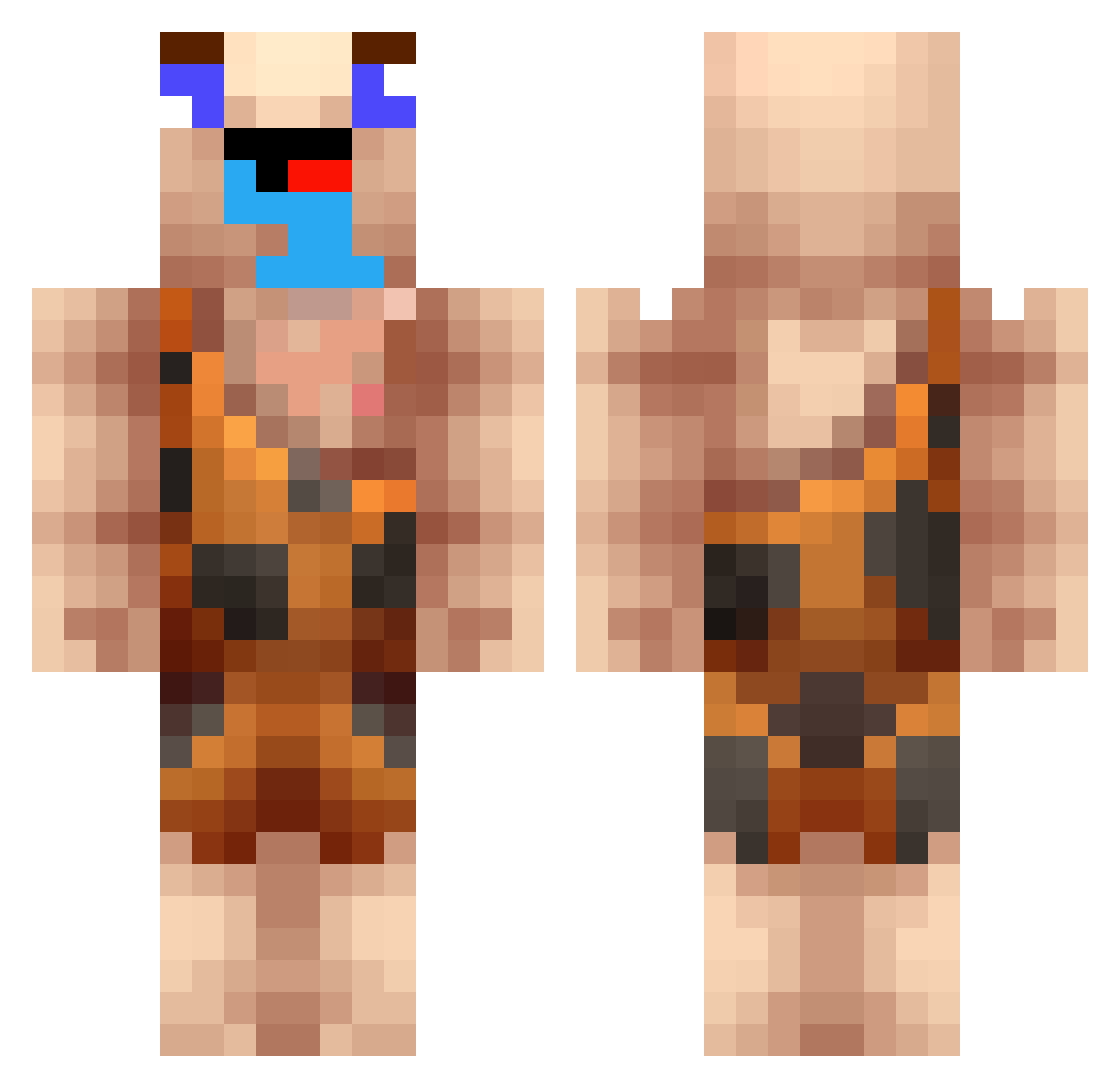 Leonardo Minecraft skin, front and back view