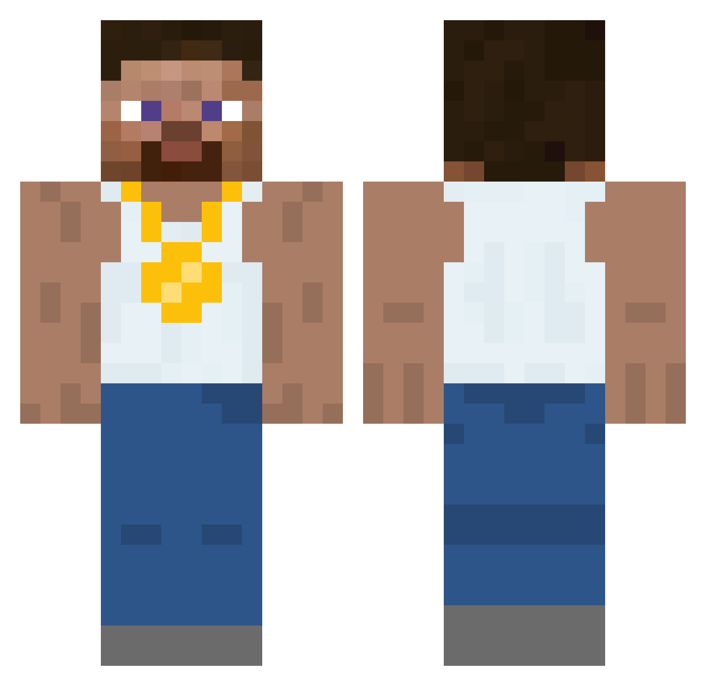 snapd Minecraft skin, front and back view