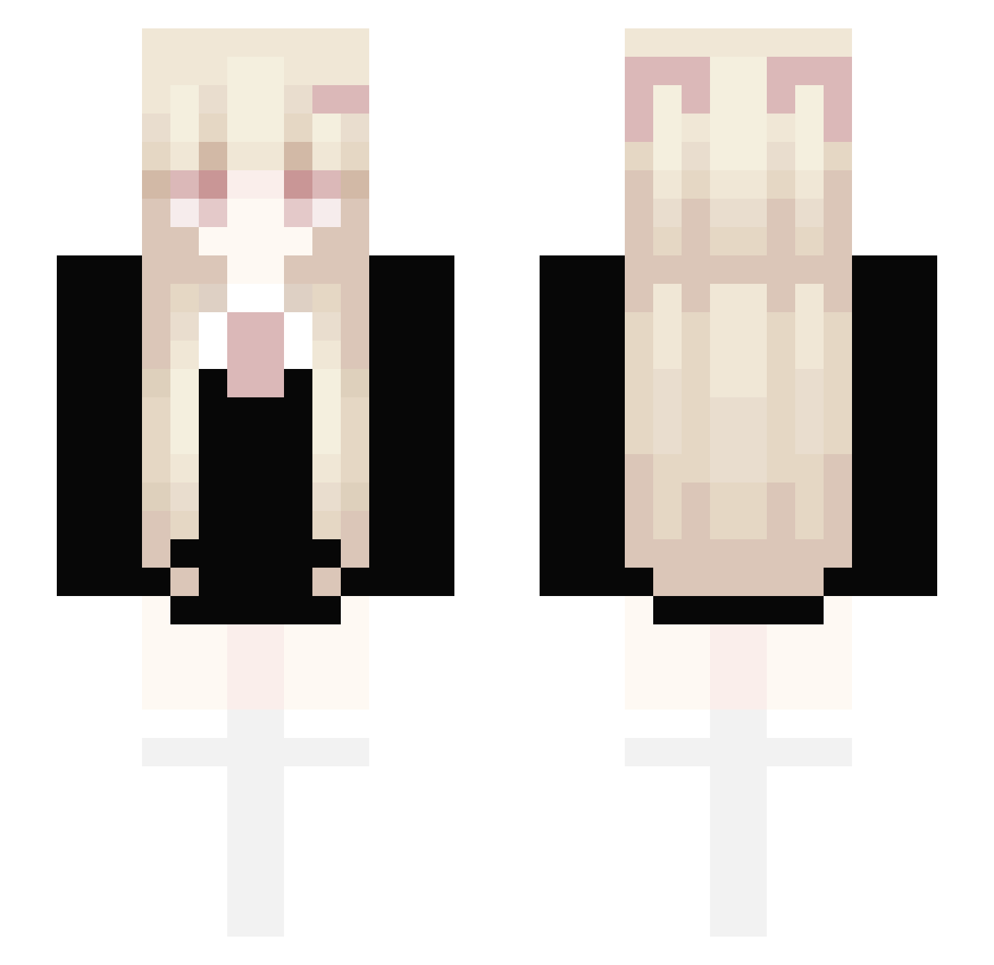 yourlosingtoagir Minecraft skin, front and back view