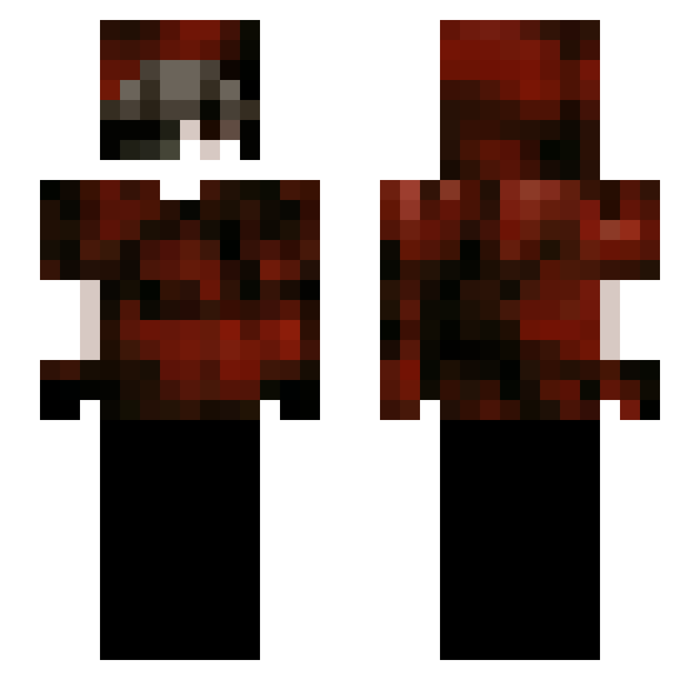 toziss Minecraft skin, front and back view