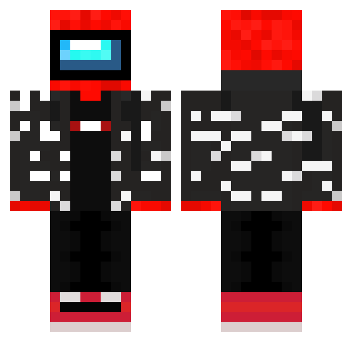 Sanz23 Minecraft skin, front and back view