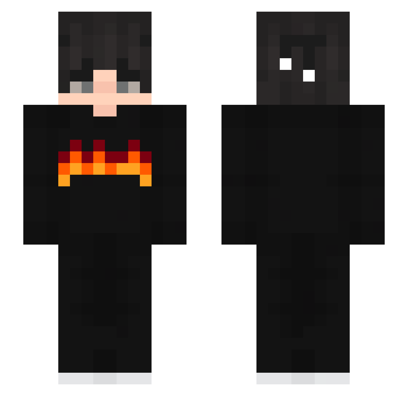 xqtrr Minecraft skin, front and back view