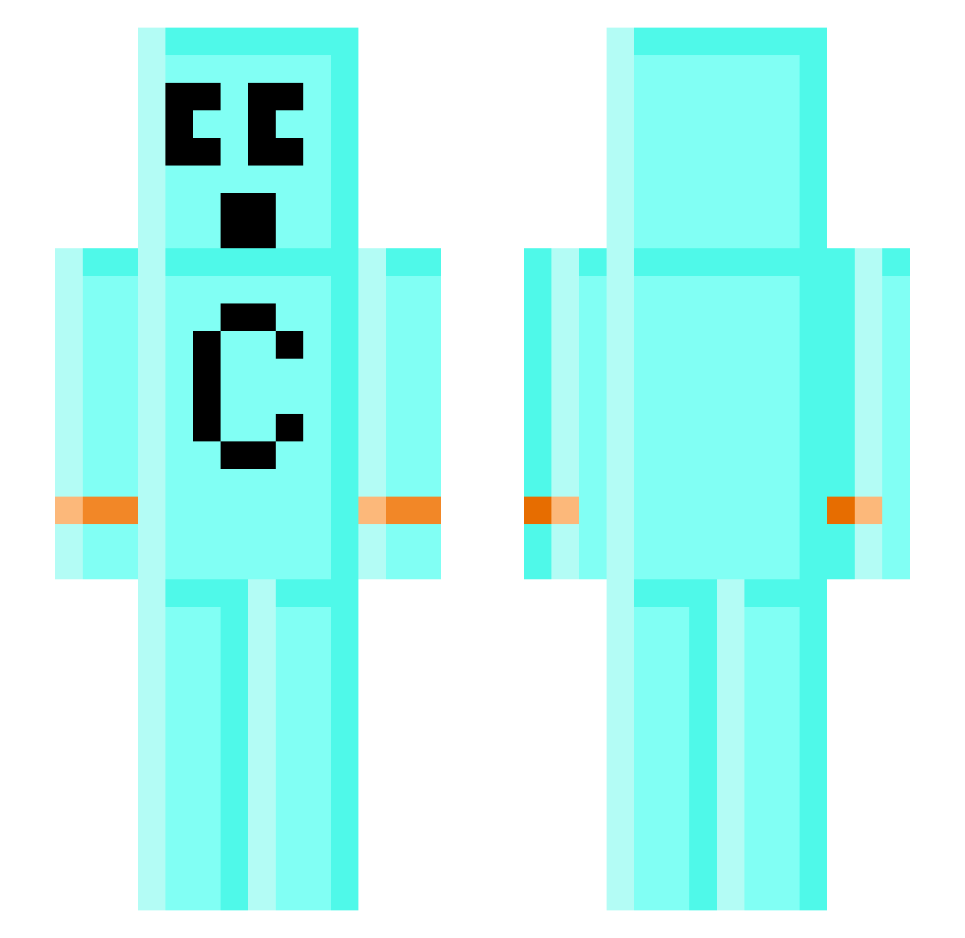 Recluse_Ninja Minecraft skin, front and back view