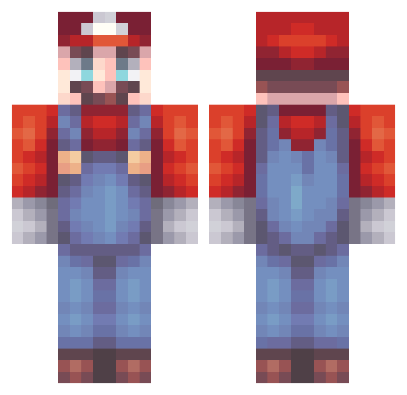 SheenTK Minecraft skin, front and back view