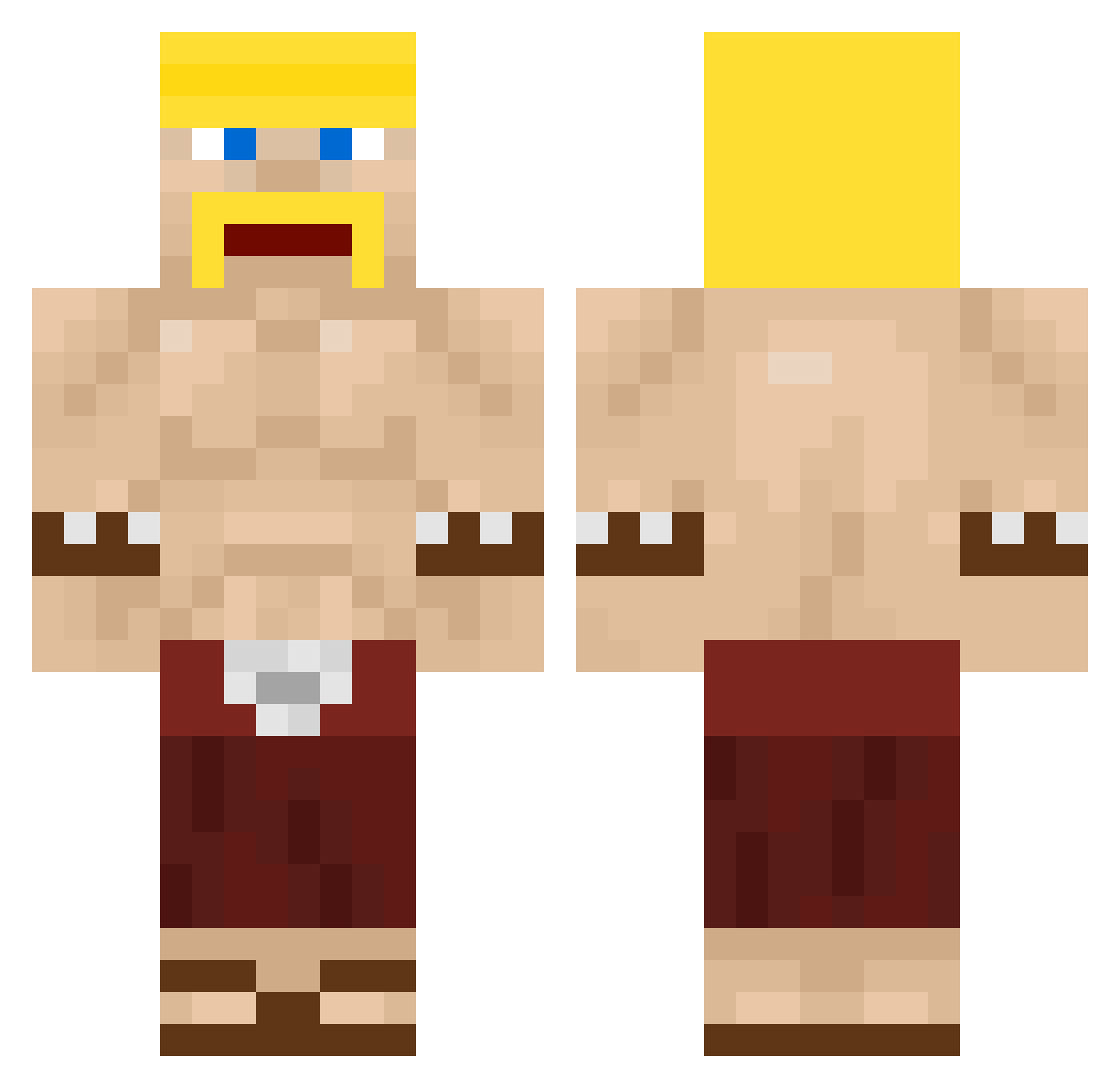 Chefmika16 Minecraft skin, front and back view
