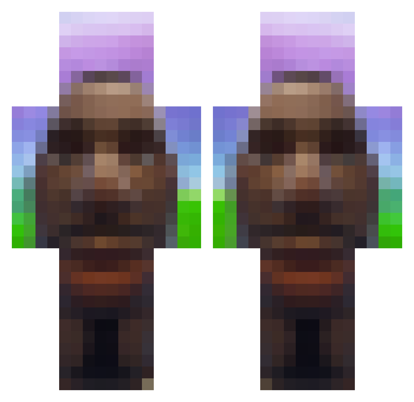 zestymanis50 Minecraft skin, front and back view