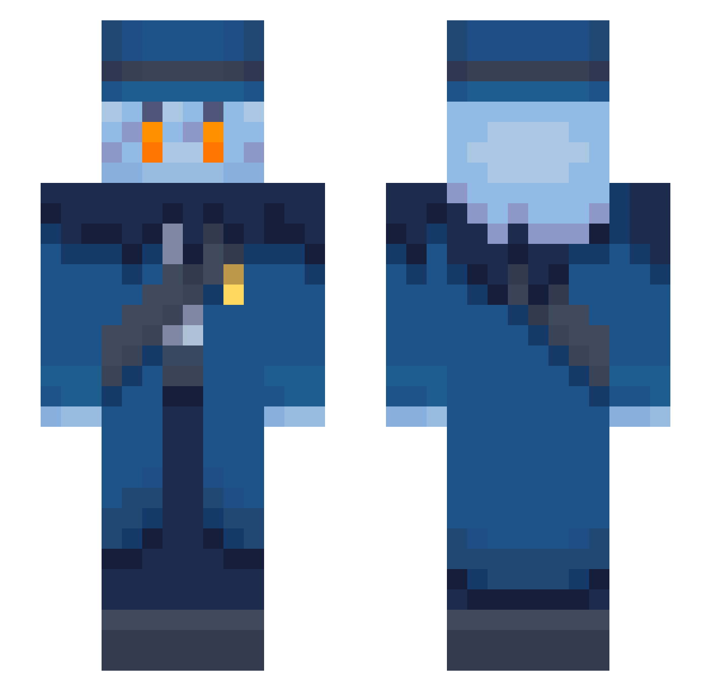 Kaito_010 Minecraft skin, front and back view