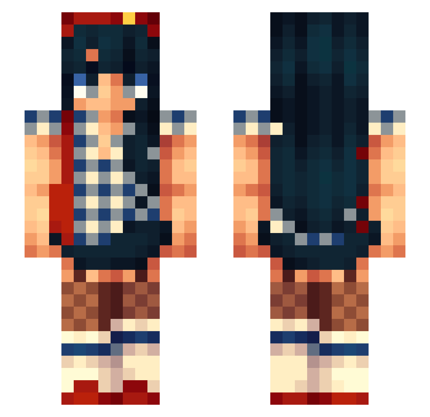 notlumii Minecraft skin, front and back view