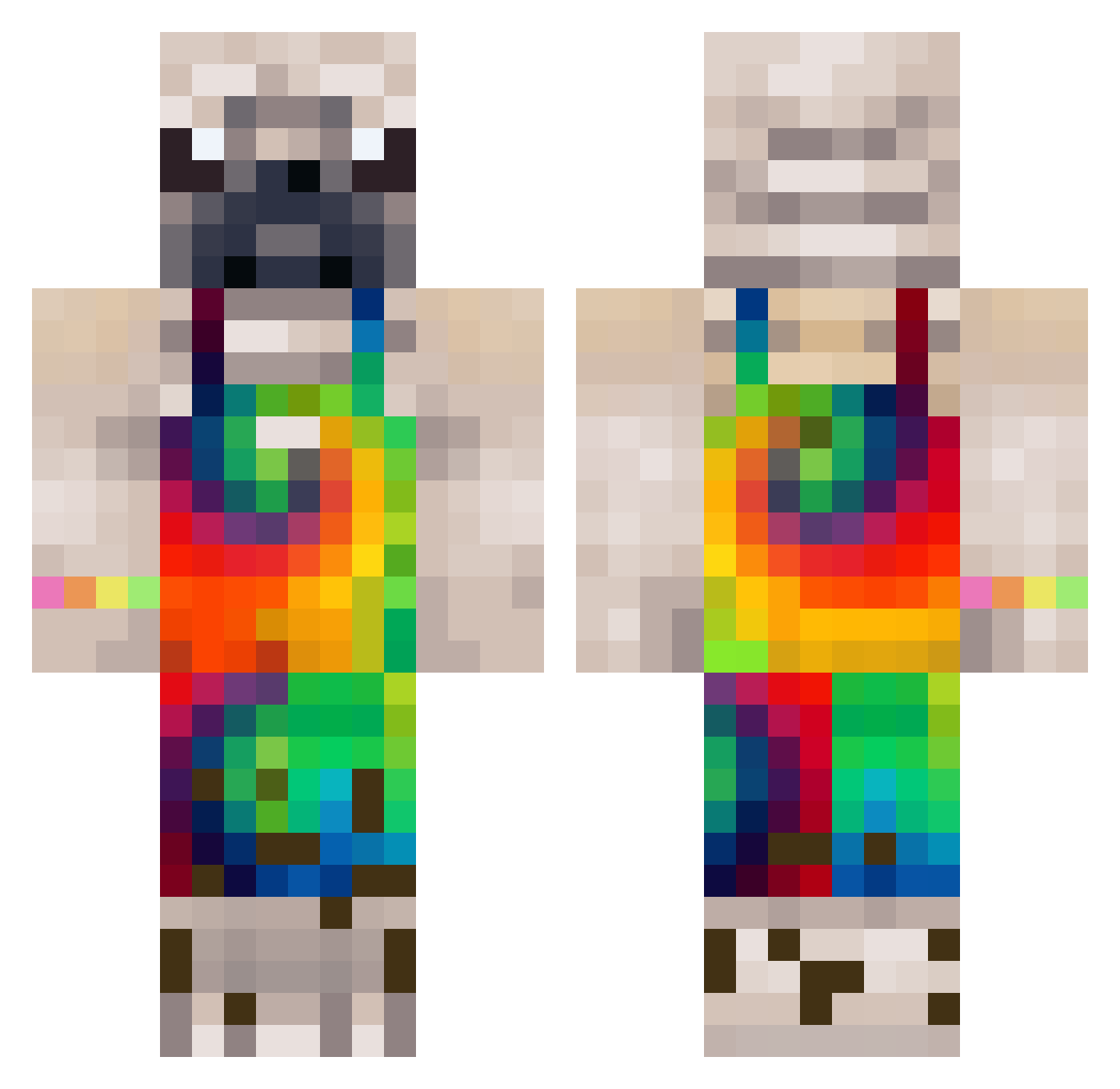 Scoopp Minecraft skin, front and back view