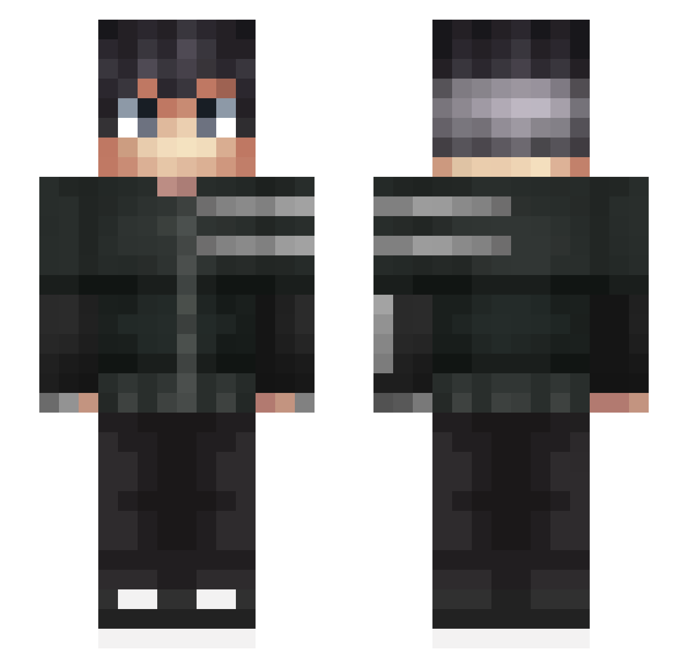 ToqlePaxlo Minecraft skin, front and back view