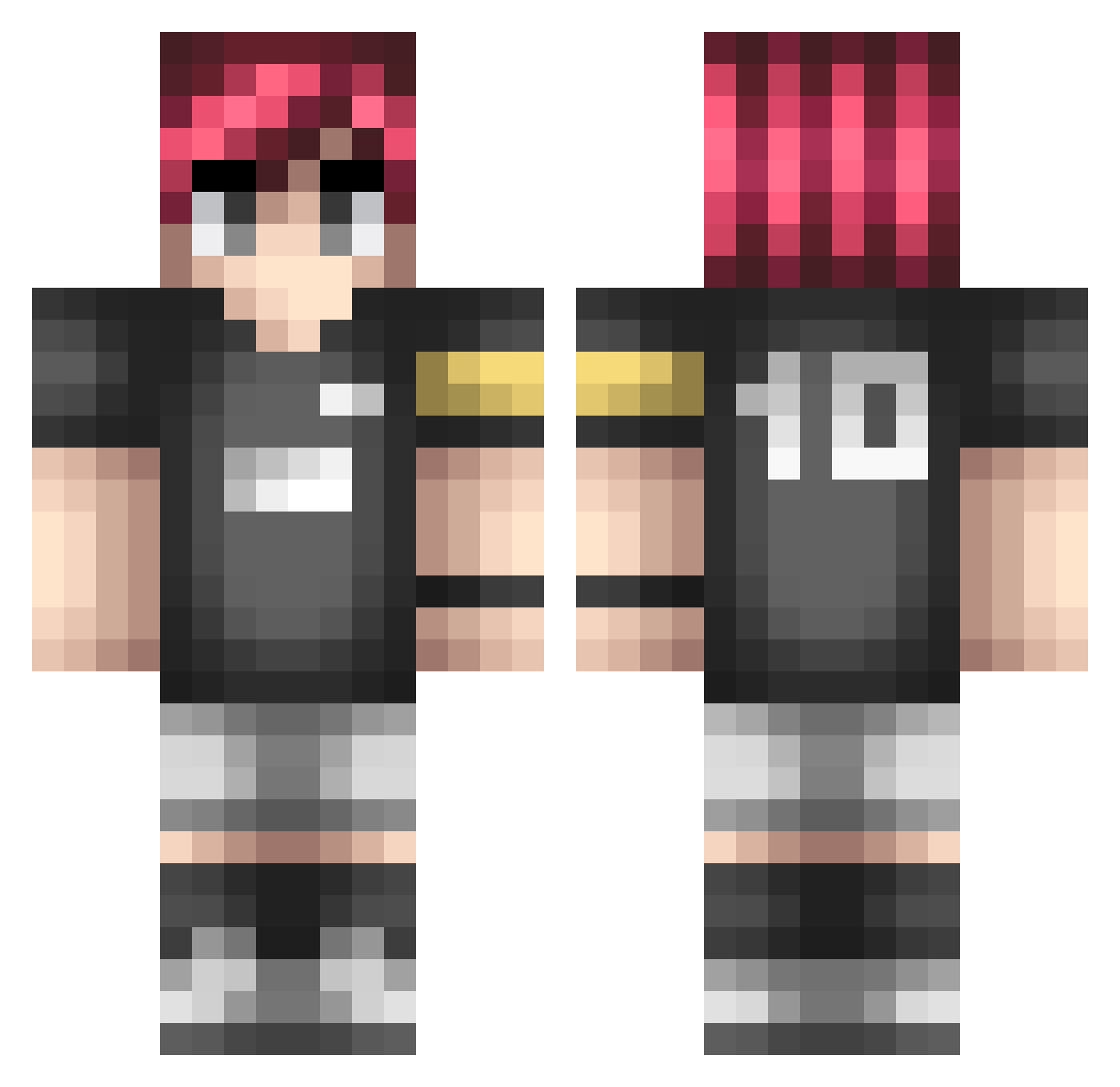 ZyhateNEW Minecraft skin, front and back view