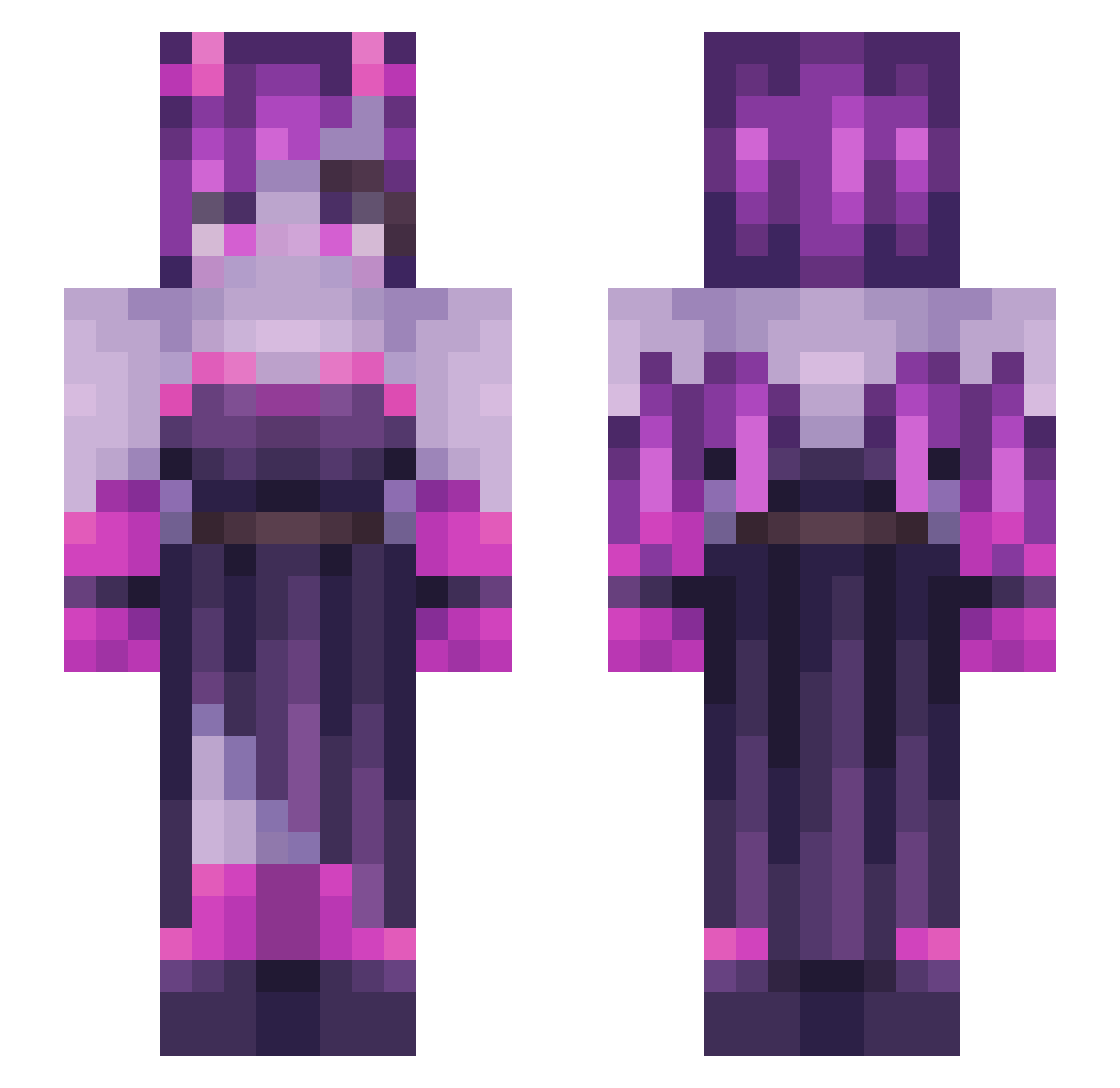 Veilana Minecraft skin, front and back view