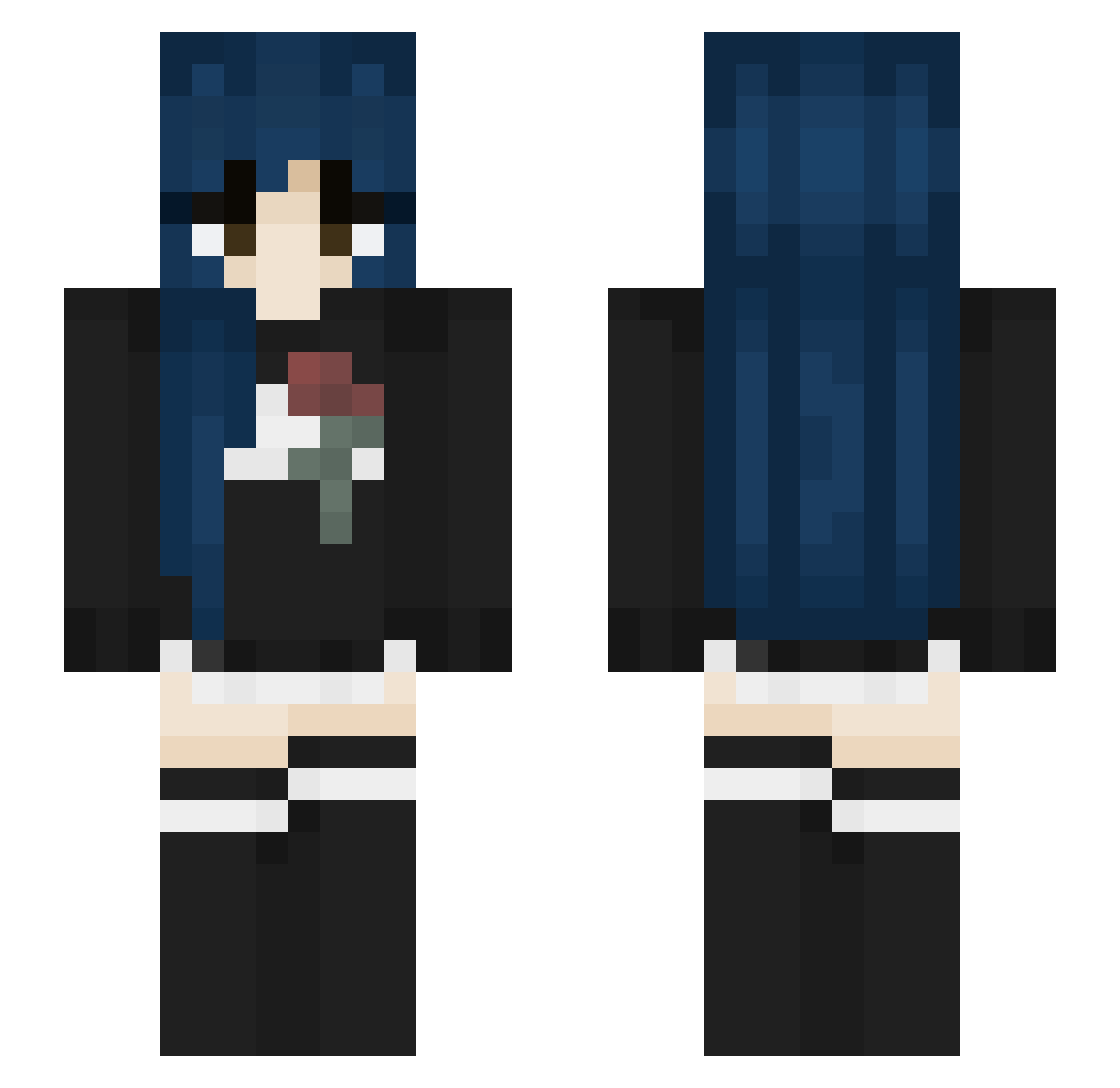 tirameesu Minecraft skin, front and back view