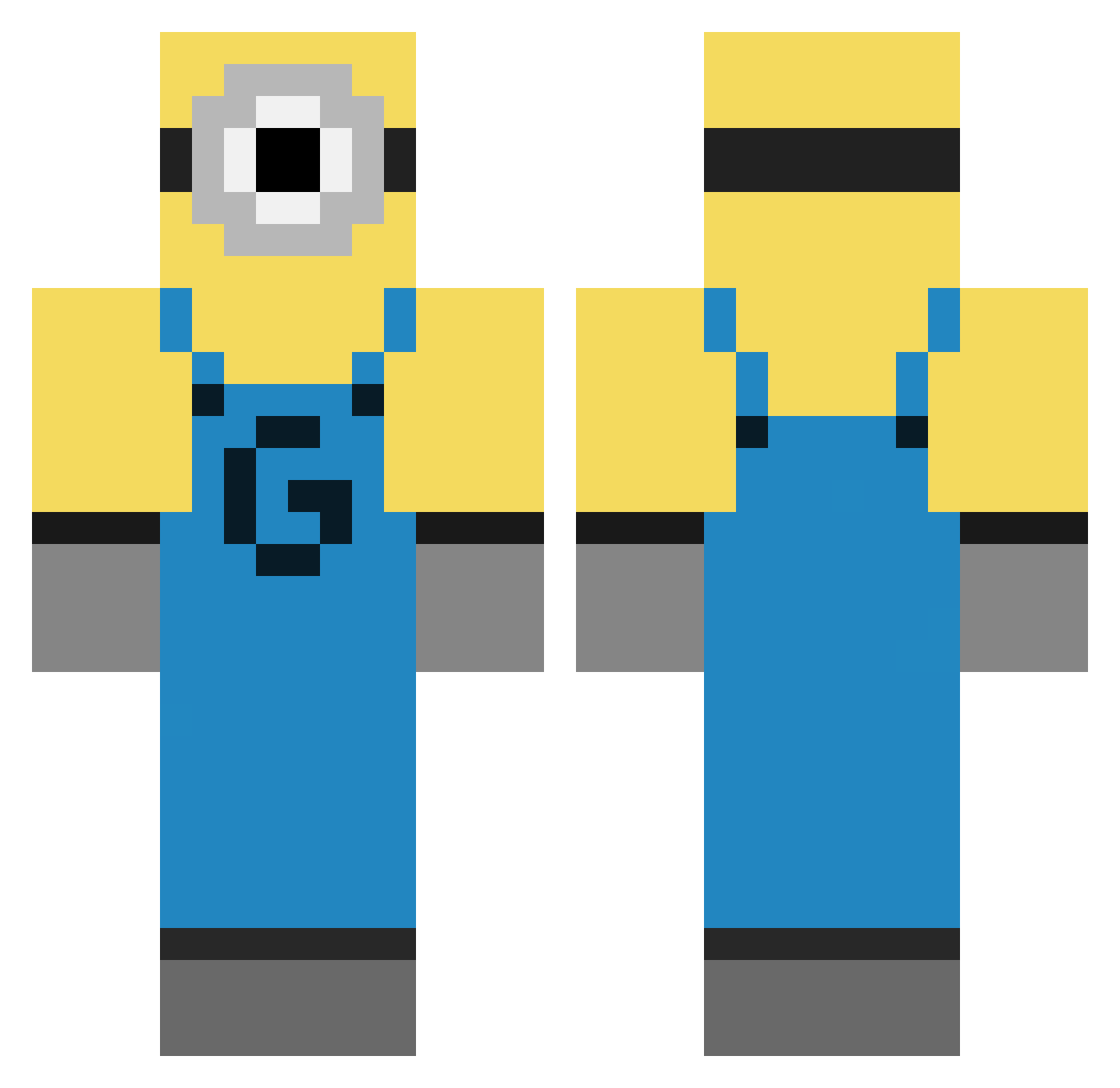 Zoeyoh101 Minecraft skin, front and back view