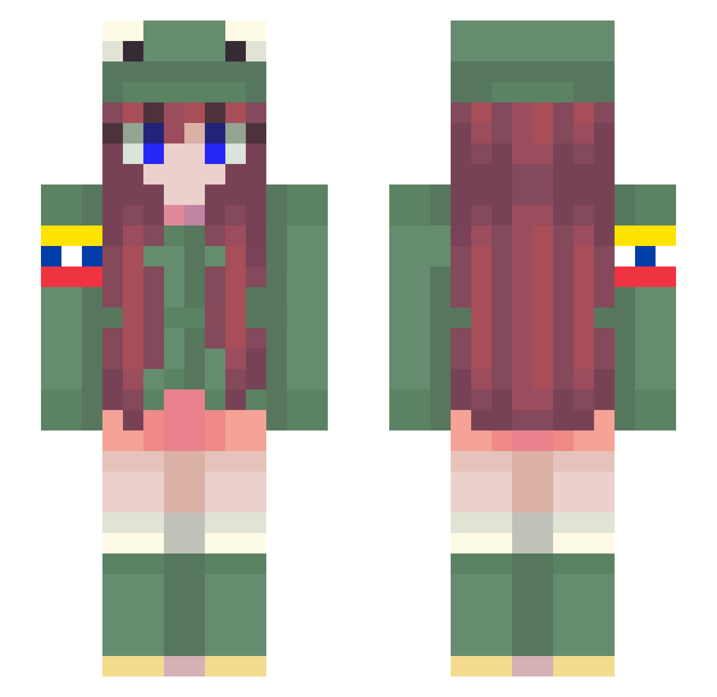 ChasetakeriskYT Minecraft skin, front and back view