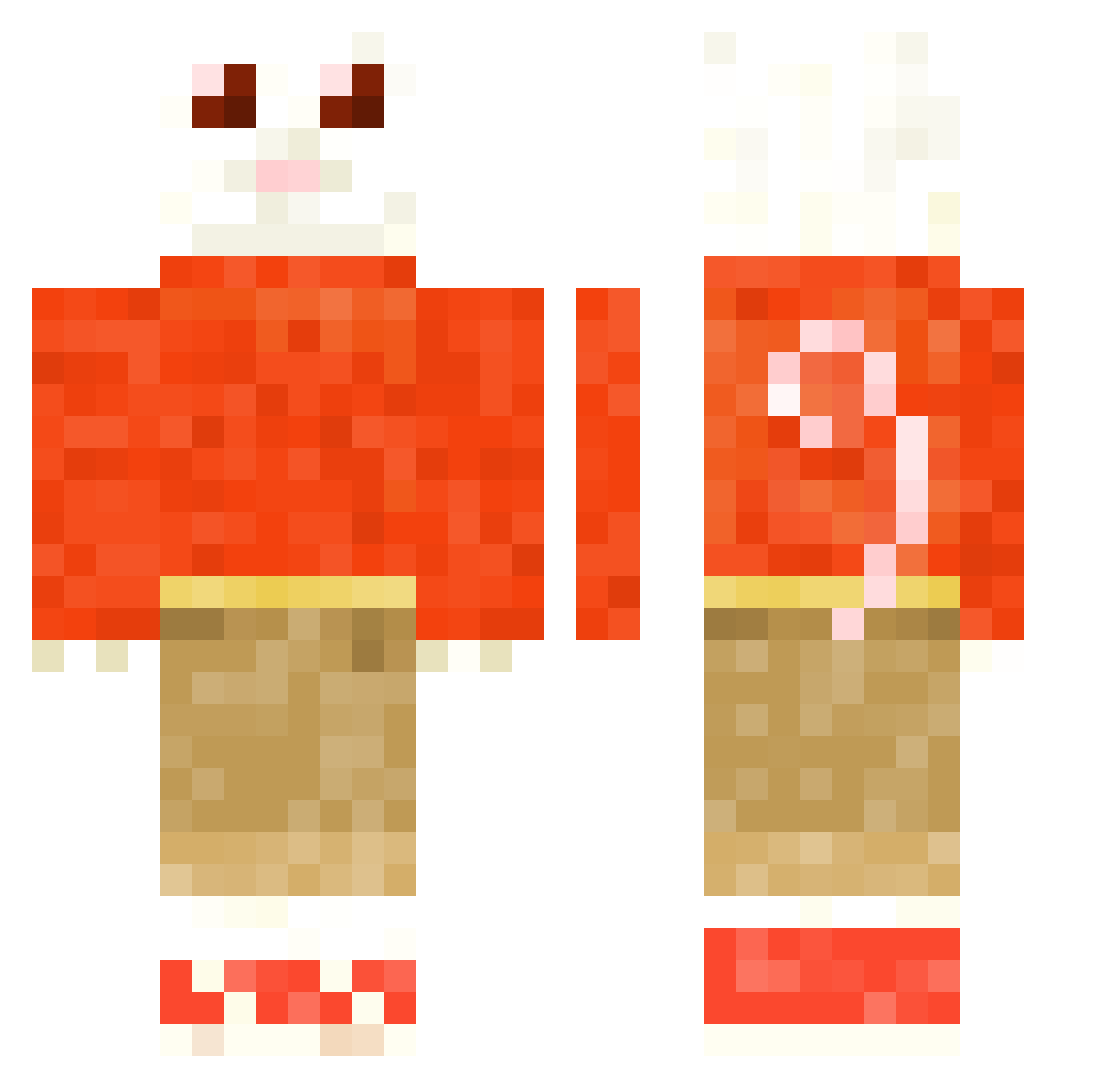 DJdolce22 Minecraft skin, front and back view