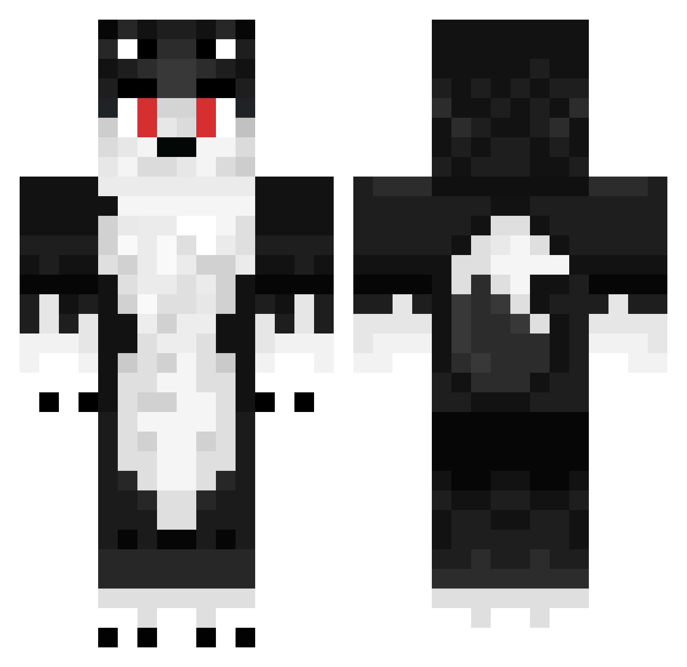 AbysssFR Minecraft skin, front and back view