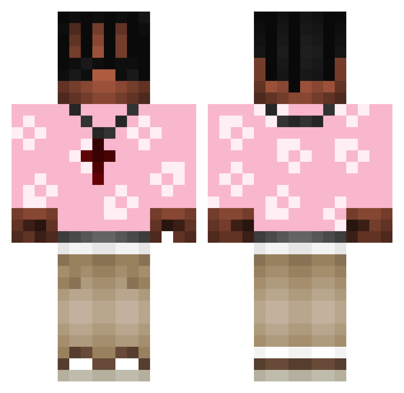 tortsithenahka Minecraft skin, front and back view