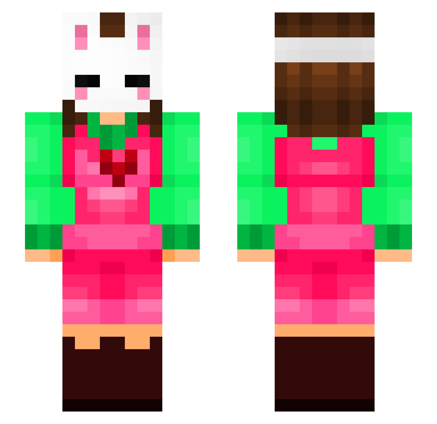 Aurora_Boreal Minecraft skin, front and back view