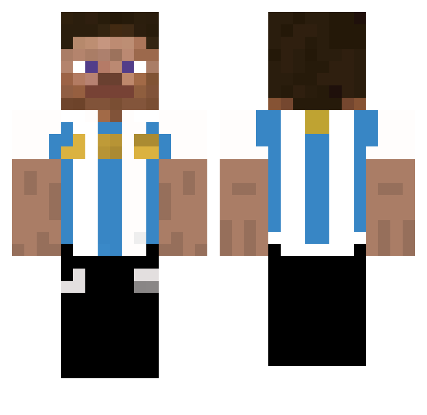 rayitochan Minecraft skin, front and back view