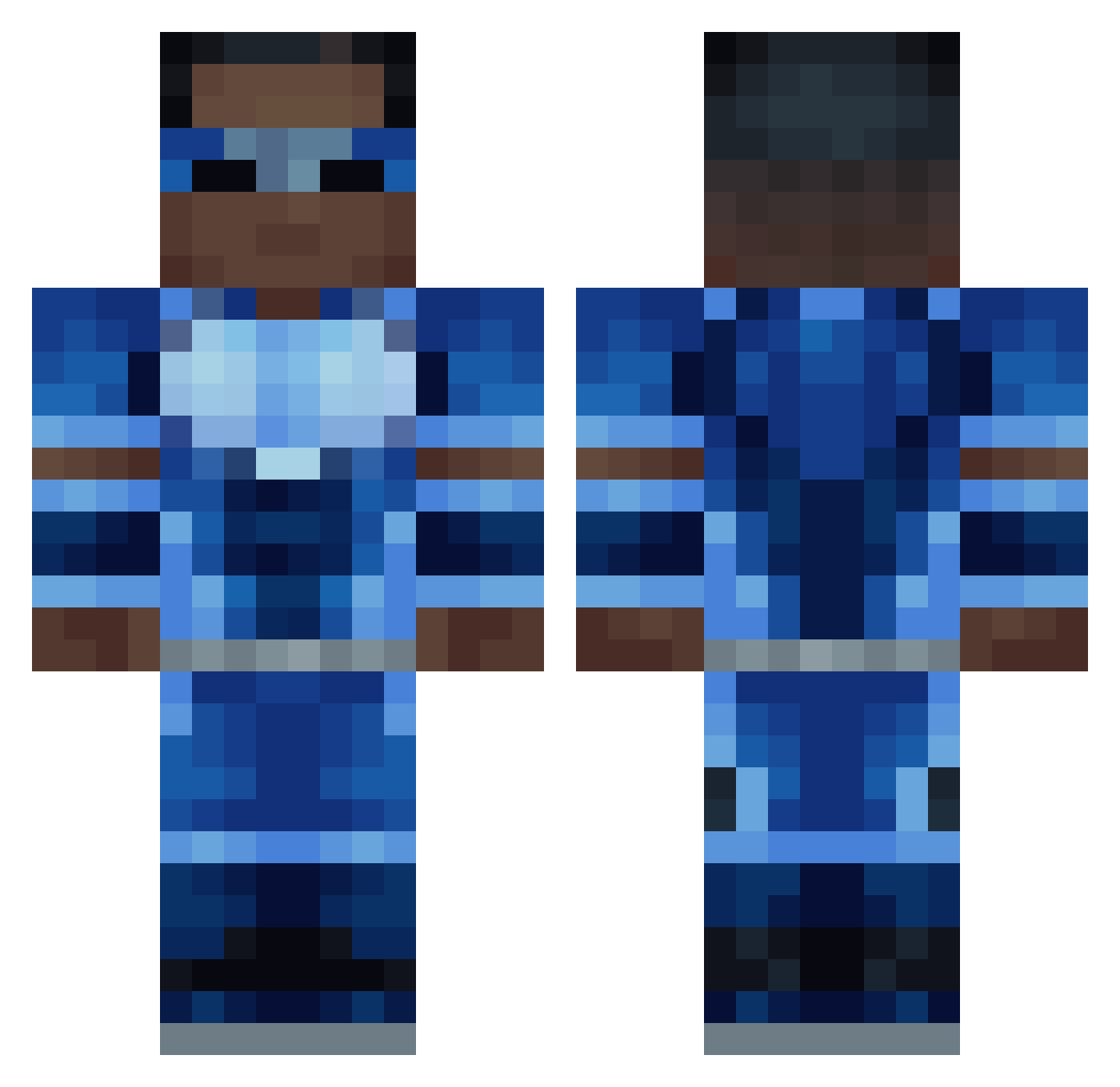 damedanedameyo Minecraft skin, front and back view