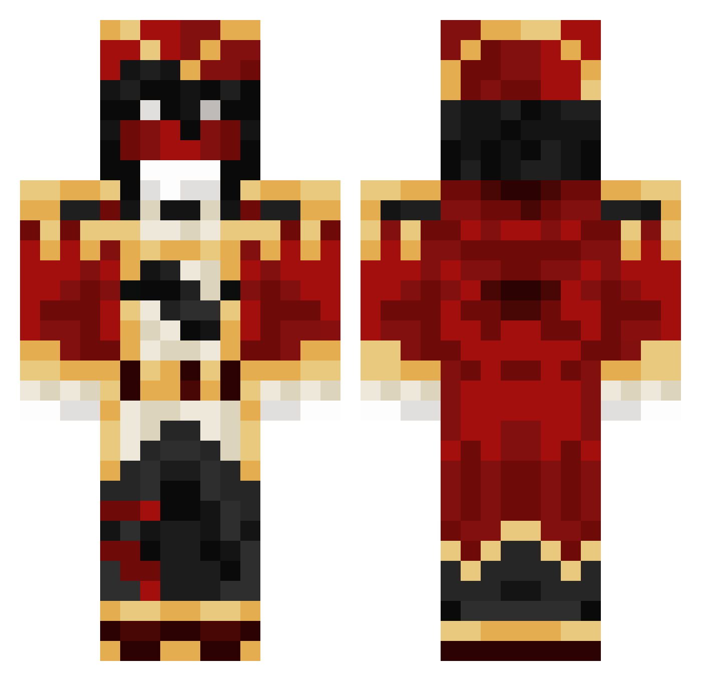 spinsplitter Minecraft skin, front and back view