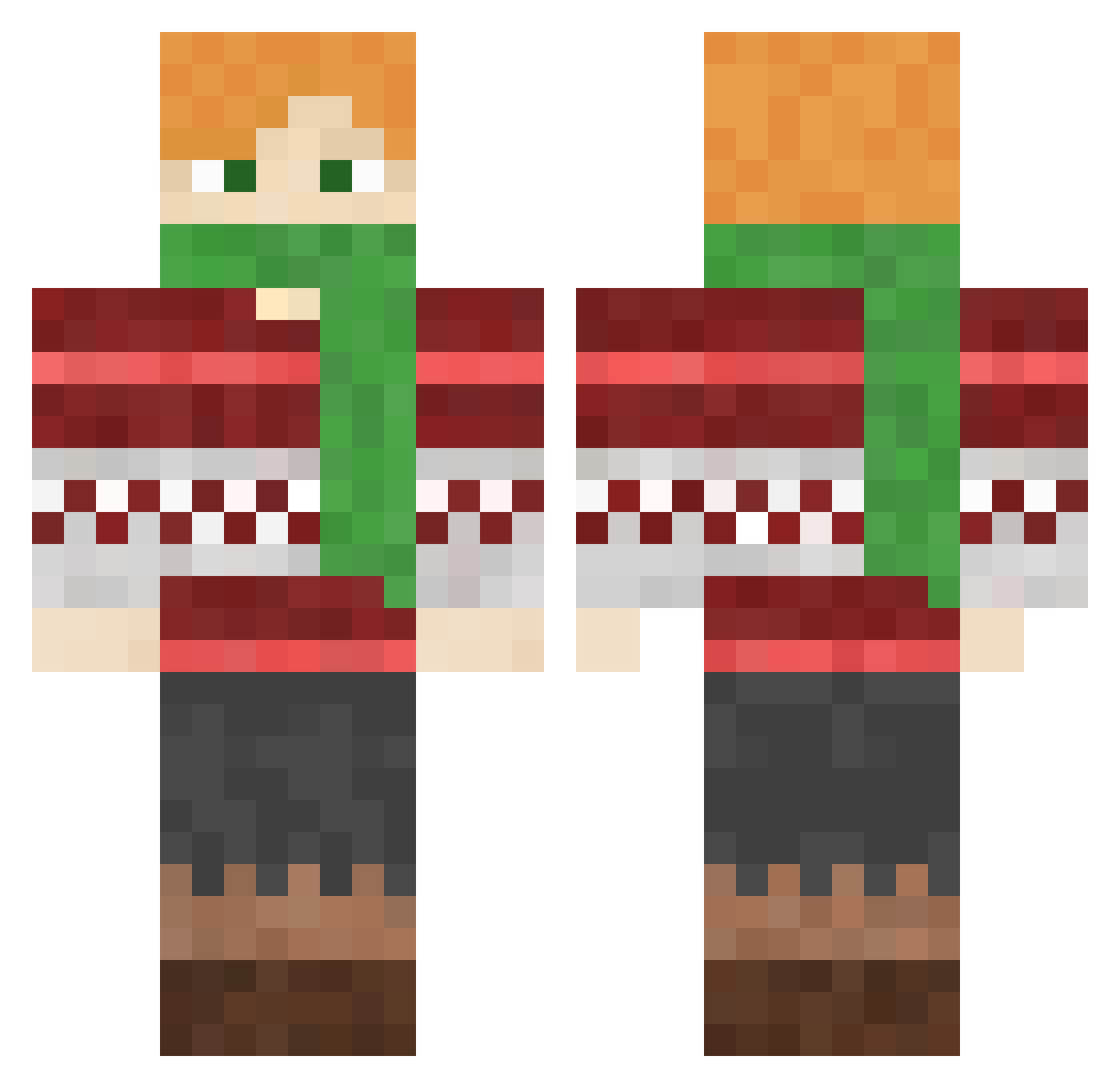 Sionzology Minecraft skin, front and back view