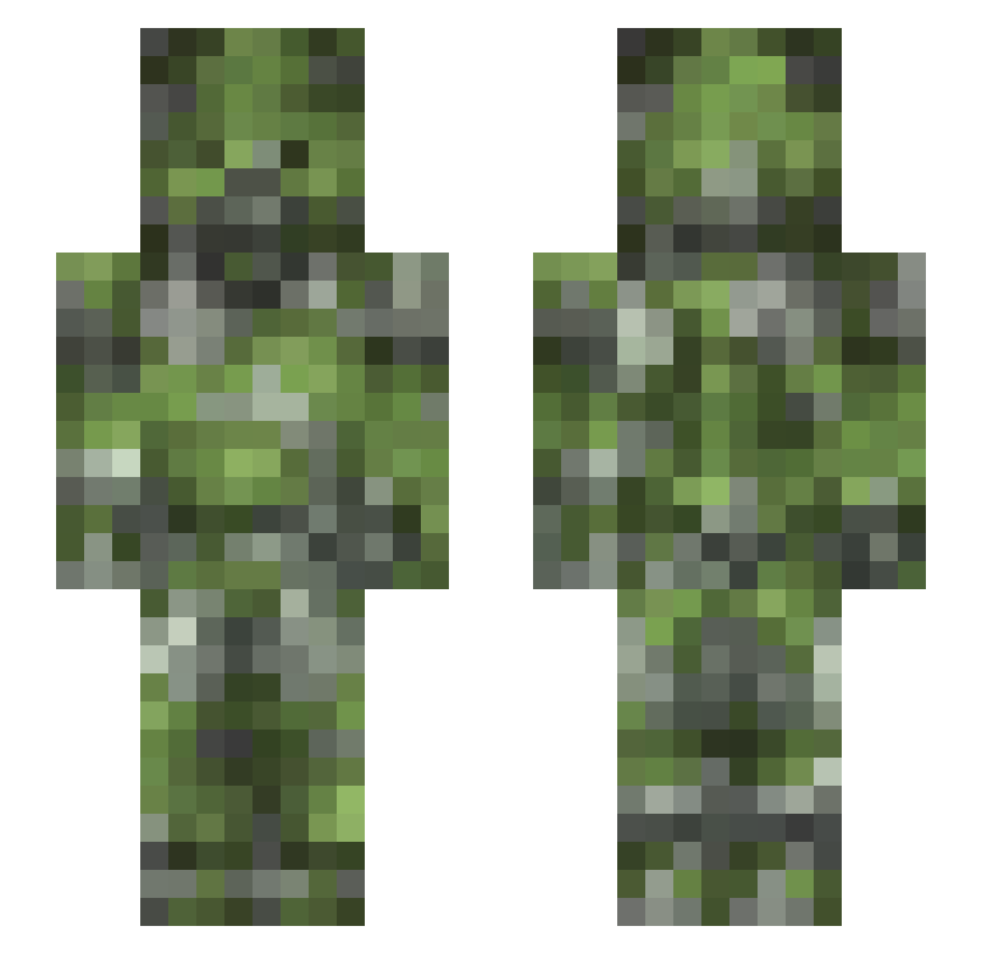 Voitels Minecraft skin, front and back view