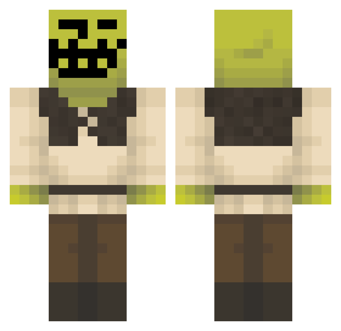 ShrekZilla1 Minecraft skin, front and back view