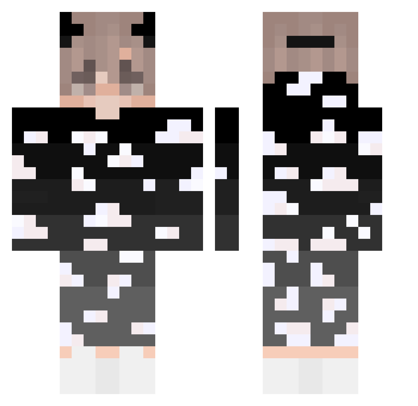 TerriblyGood Minecraft skin, front and back view