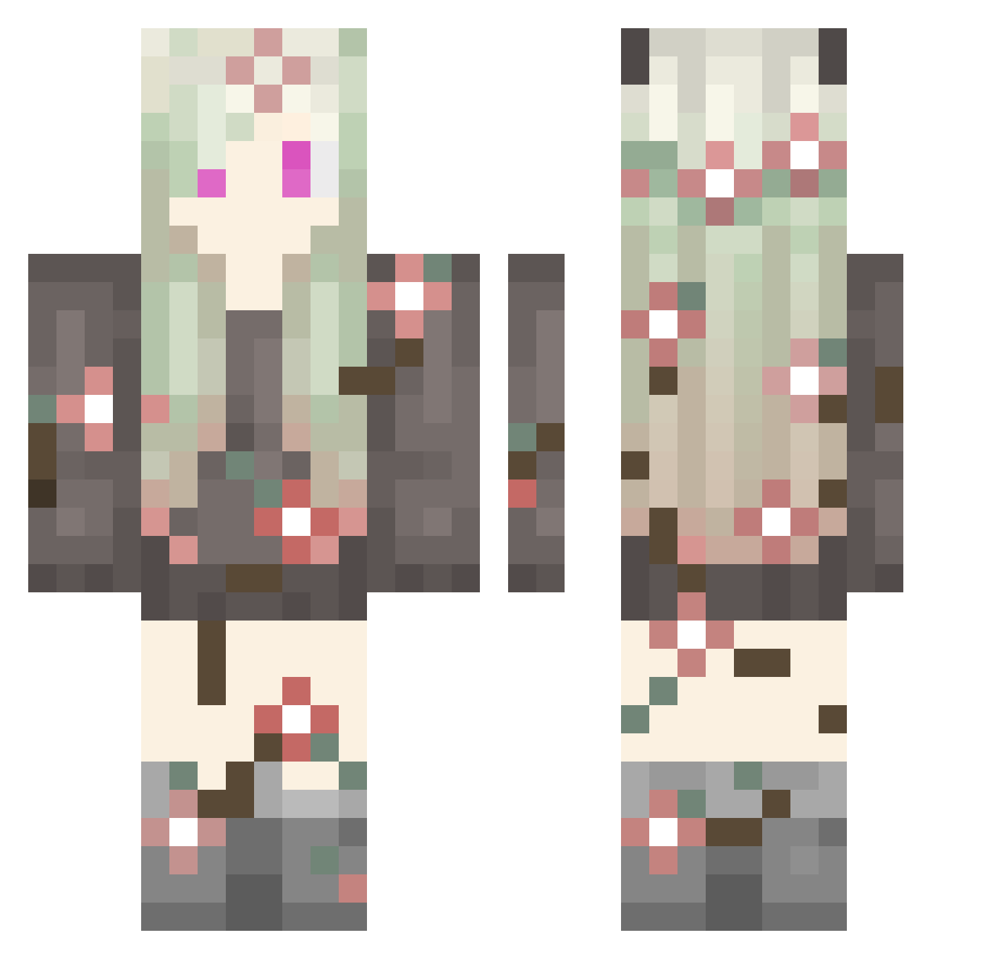 Potato_Licious Minecraft skin, front and back view