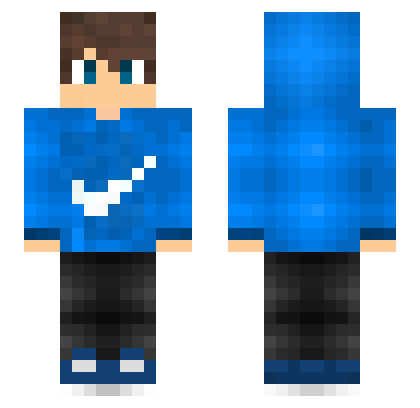 Menstruations Minecraft skin, front and back view