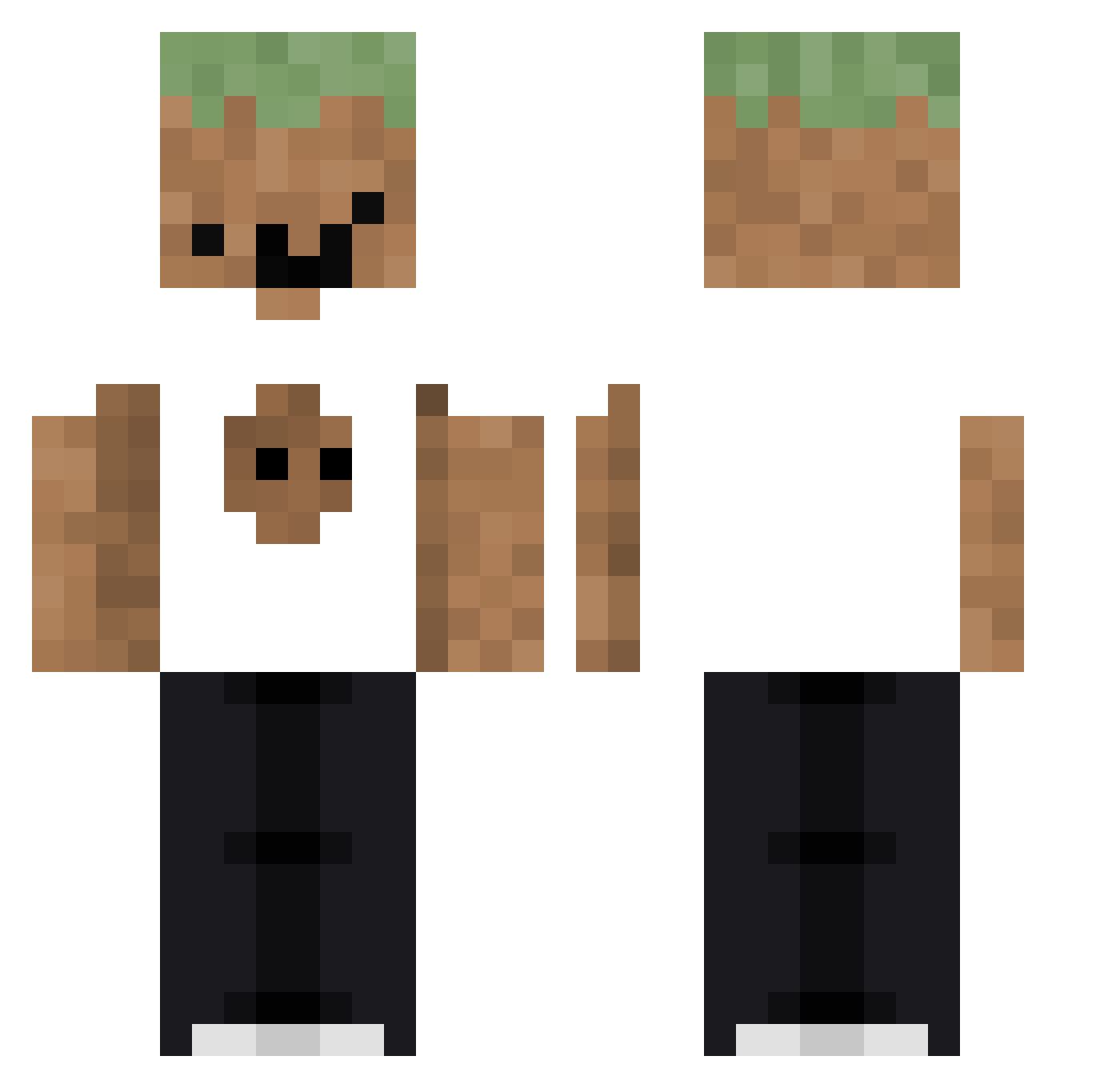 ihyuseless Minecraft skin, front and back view