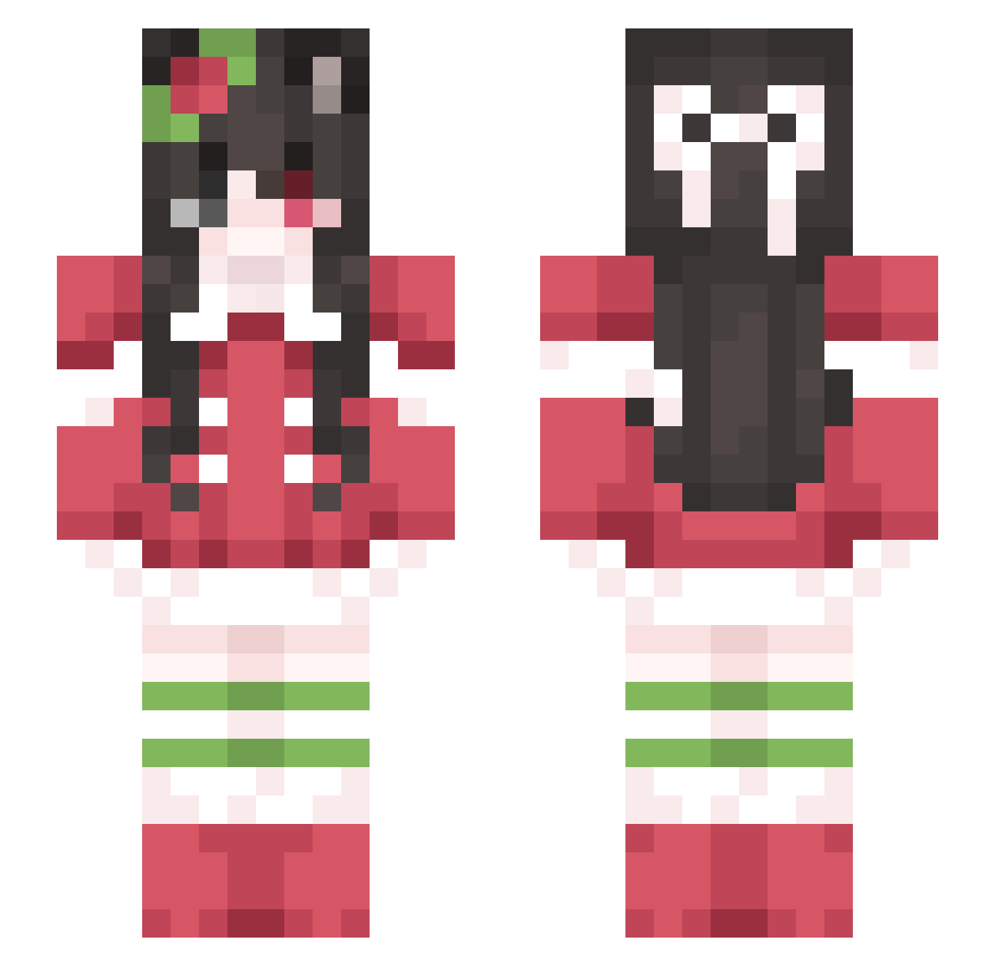 Zerr0s Minecraft skin, front and back view