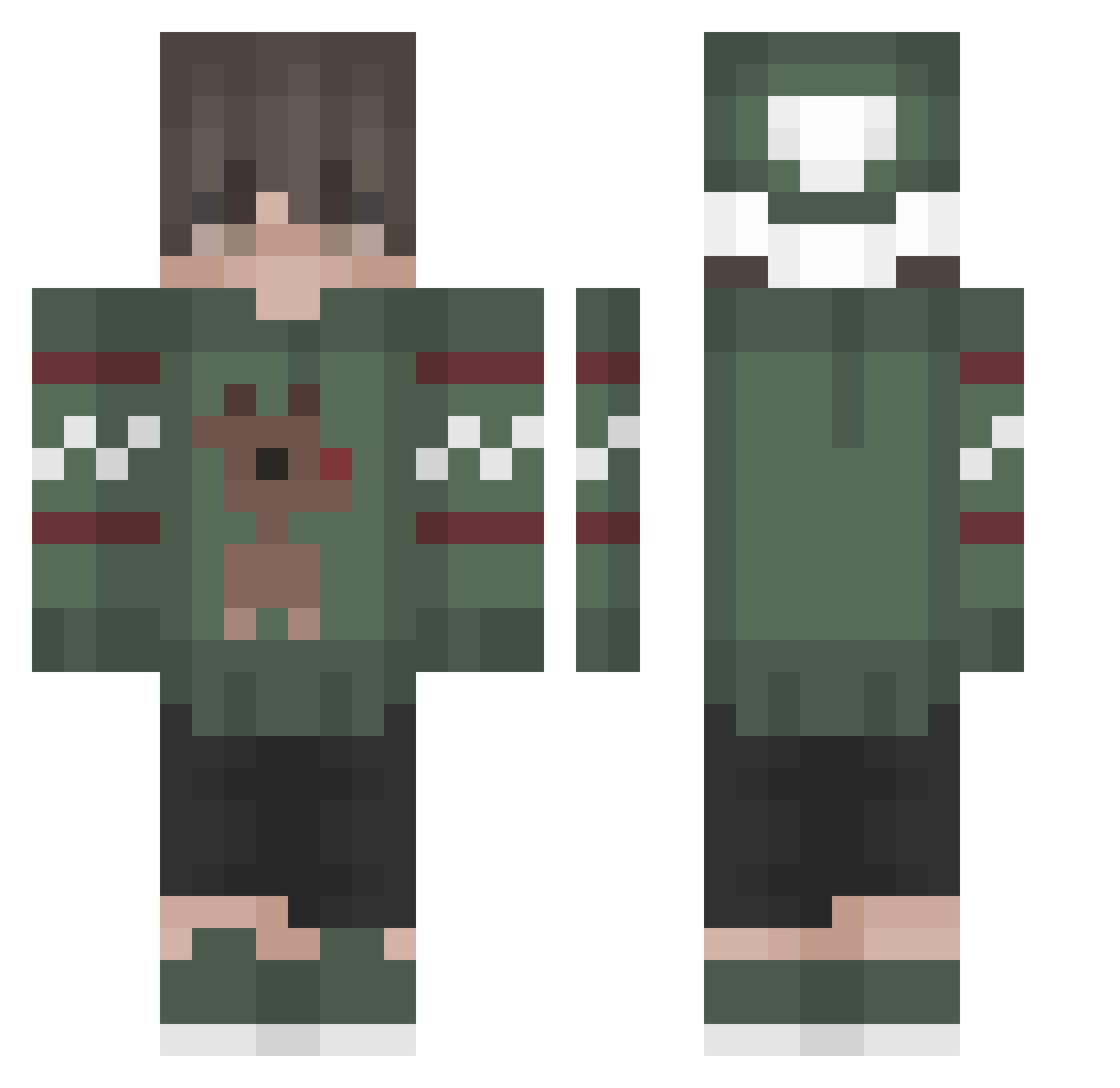 dccv Minecraft skin, front and back view