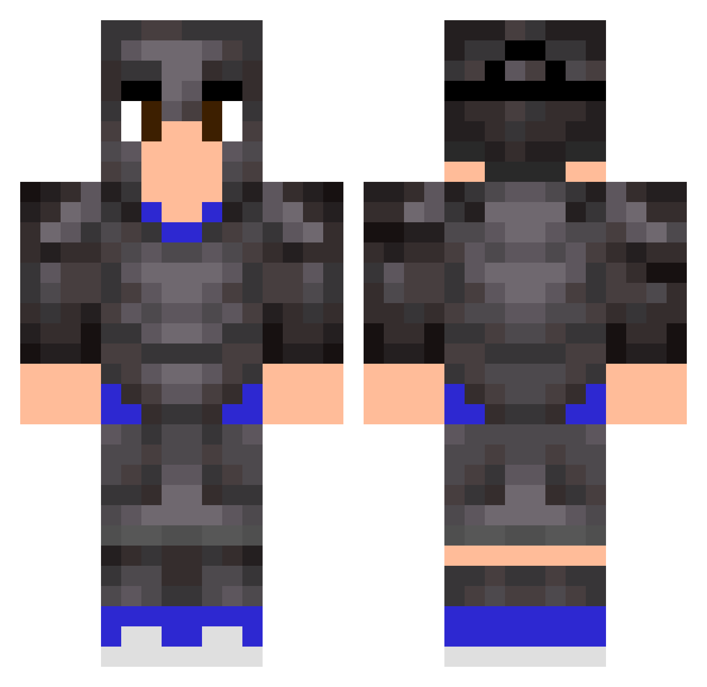 Uvaverde2004 Minecraft skin, front and back view
