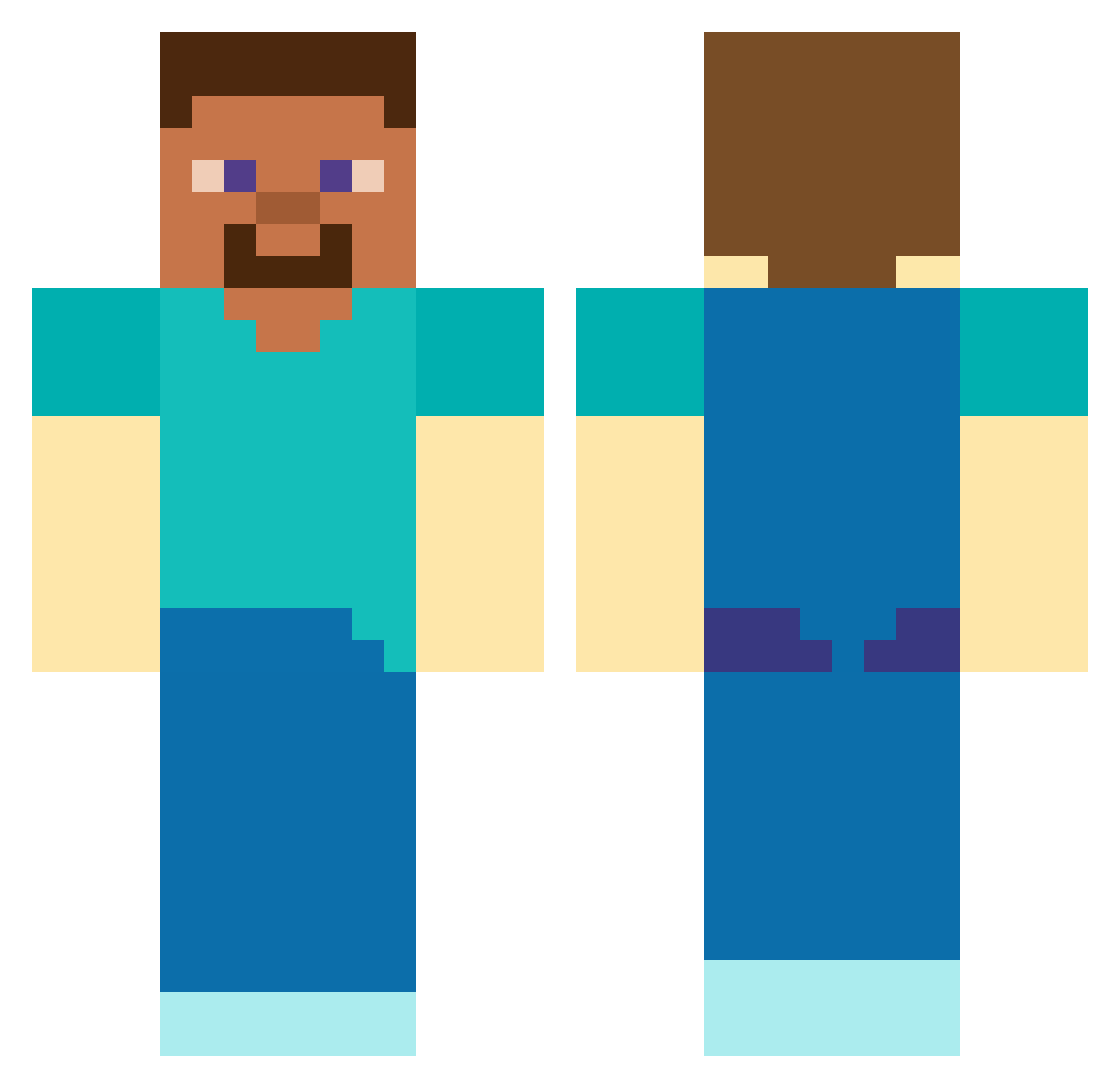 Rhuswalf Minecraft skin, front and back view