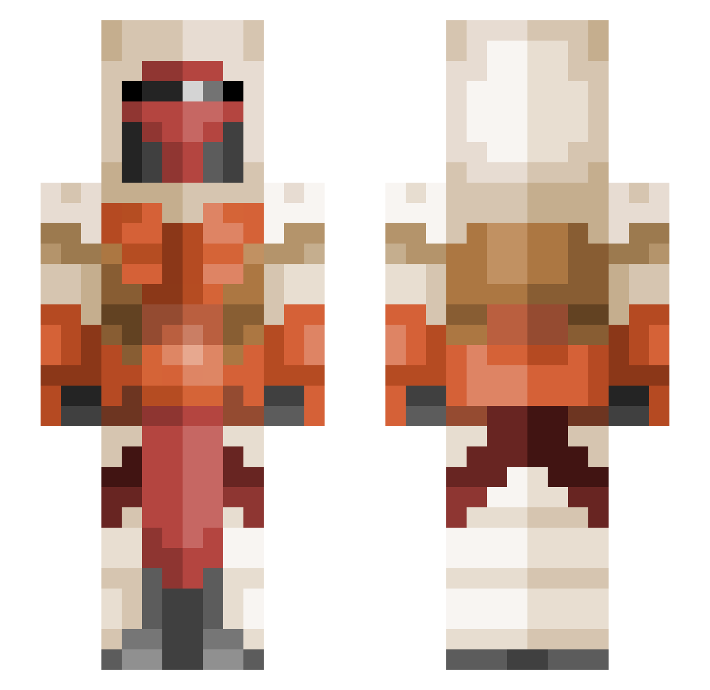 SicuteAstra Minecraft skin, front and back view