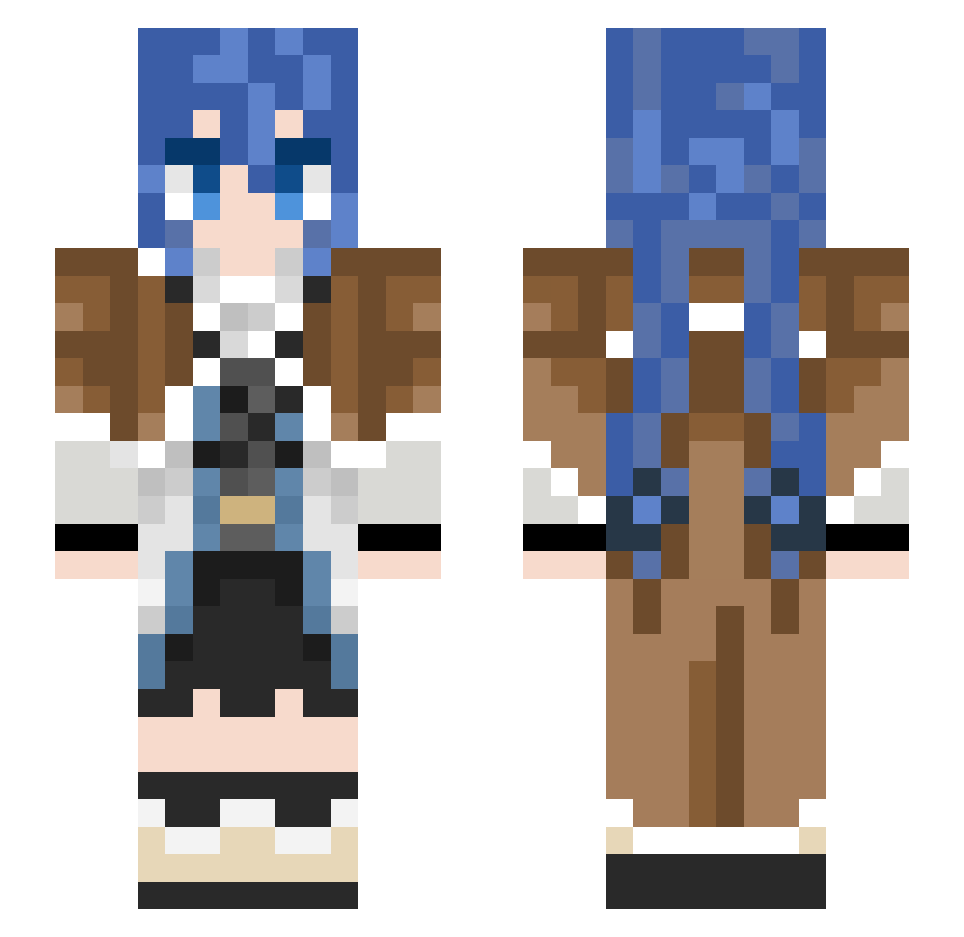 cowmaw Minecraft skin, front and back view