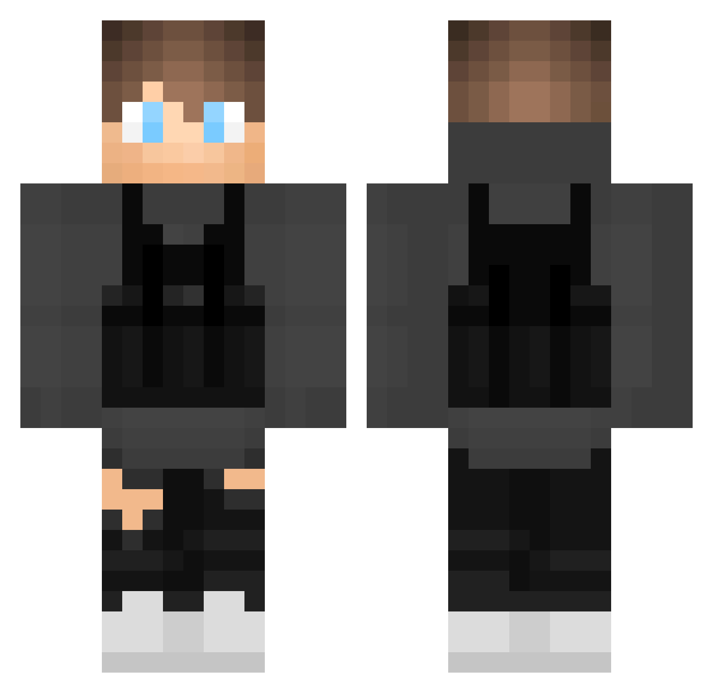 PuraKyan Minecraft skin, front and back view