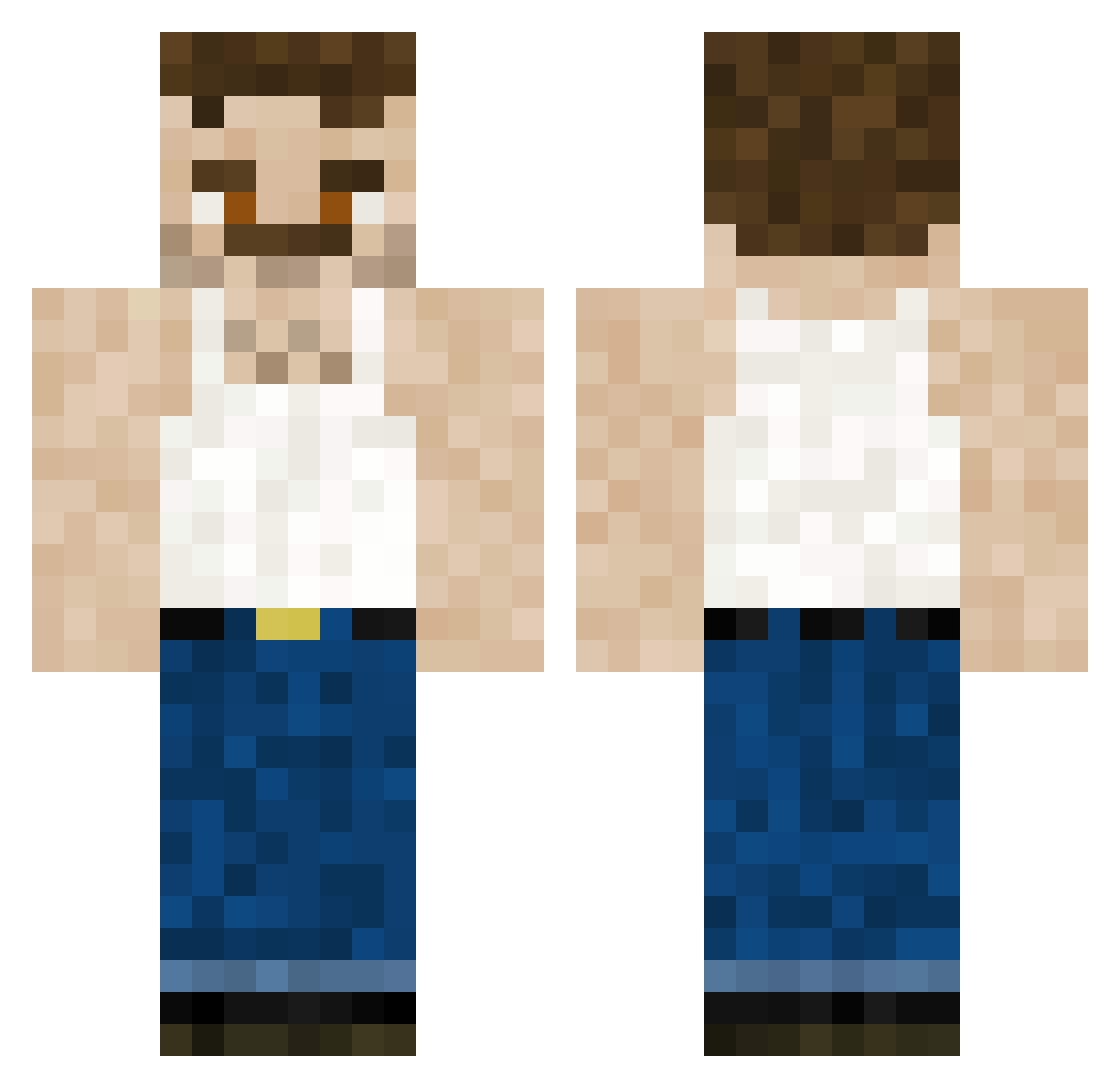 SushiPvPs Minecraft skin, front and back view