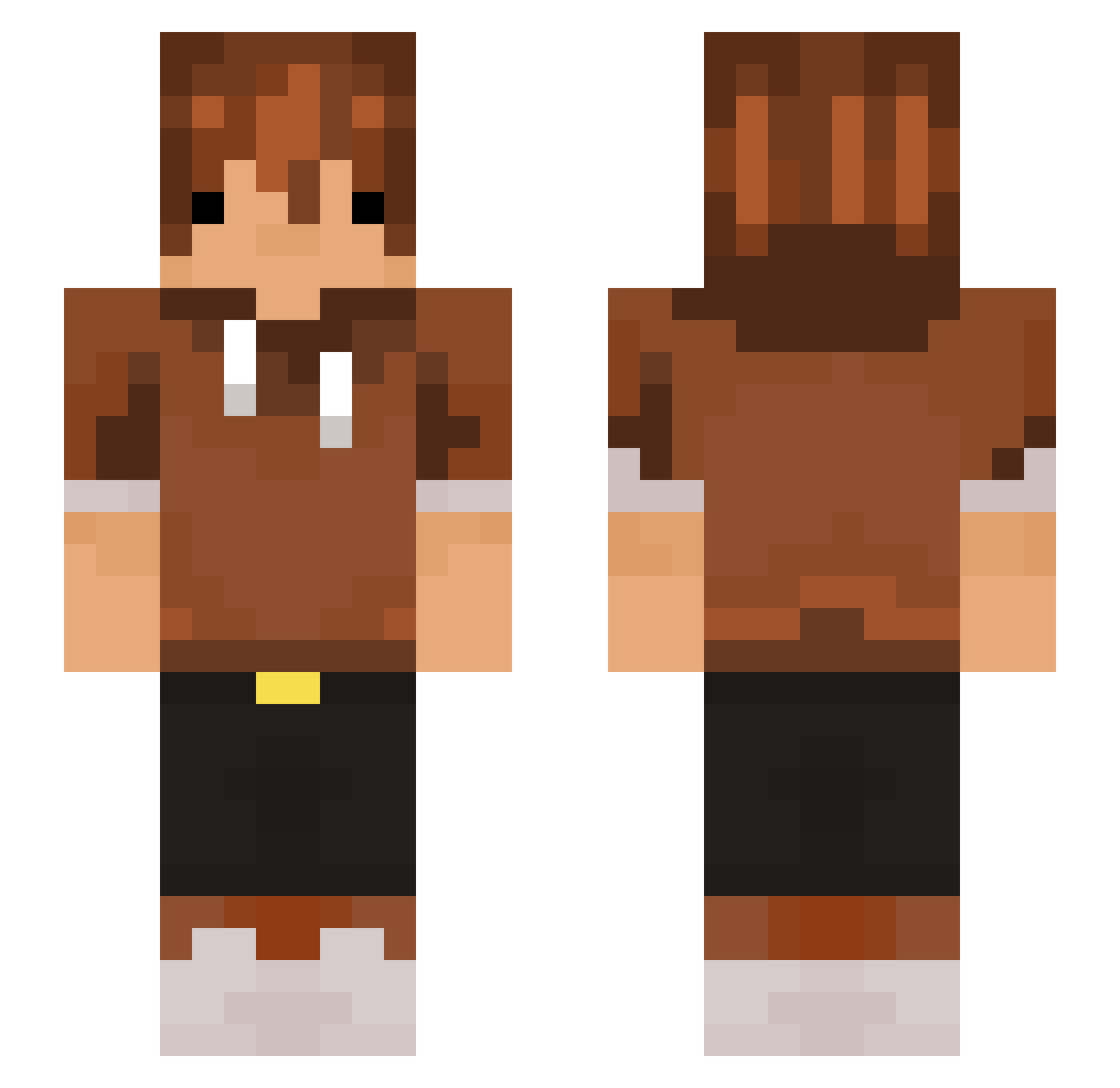 Focalorye Minecraft skin, front and back view