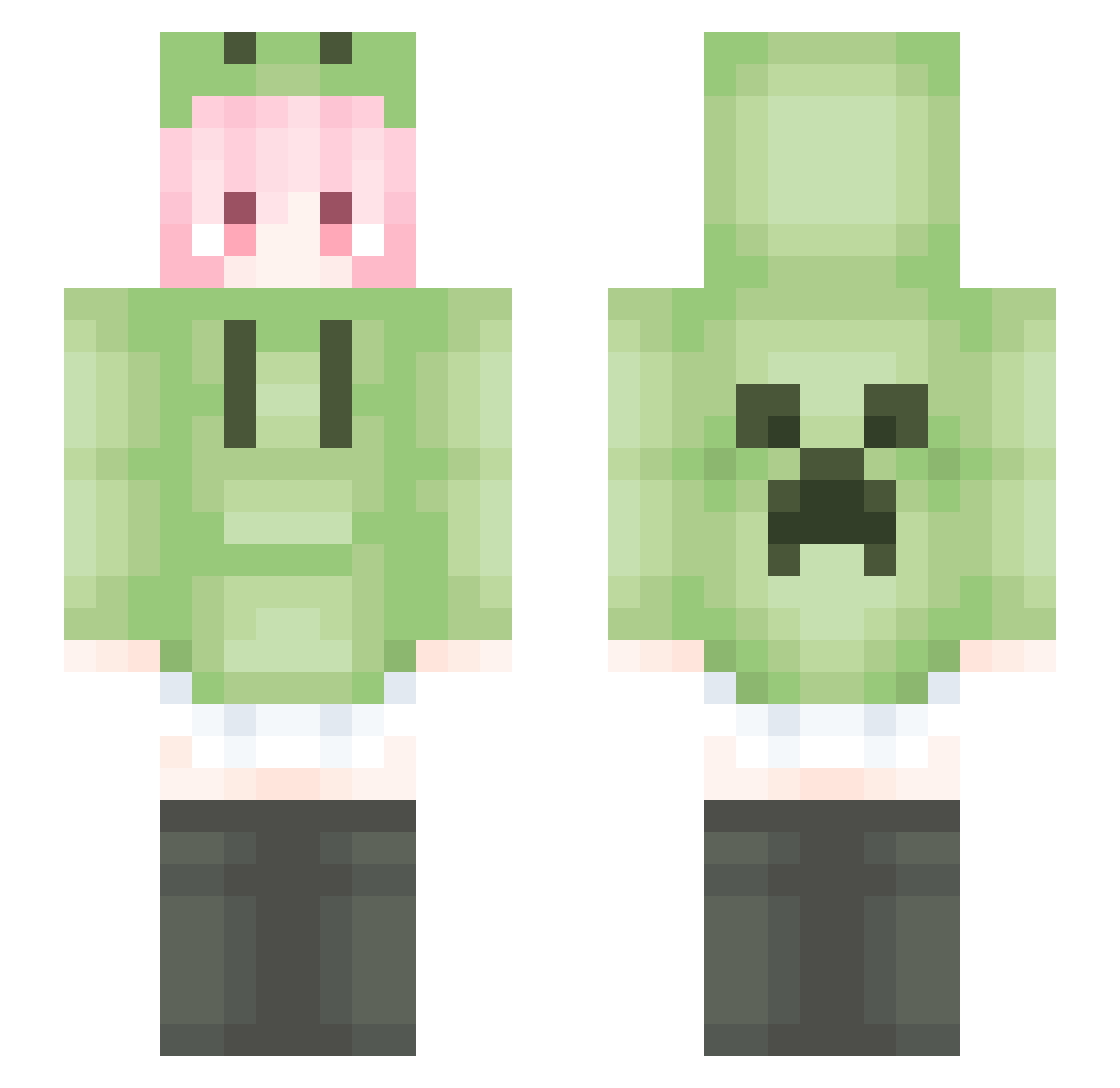 zhuizhe Minecraft skin, front and back view